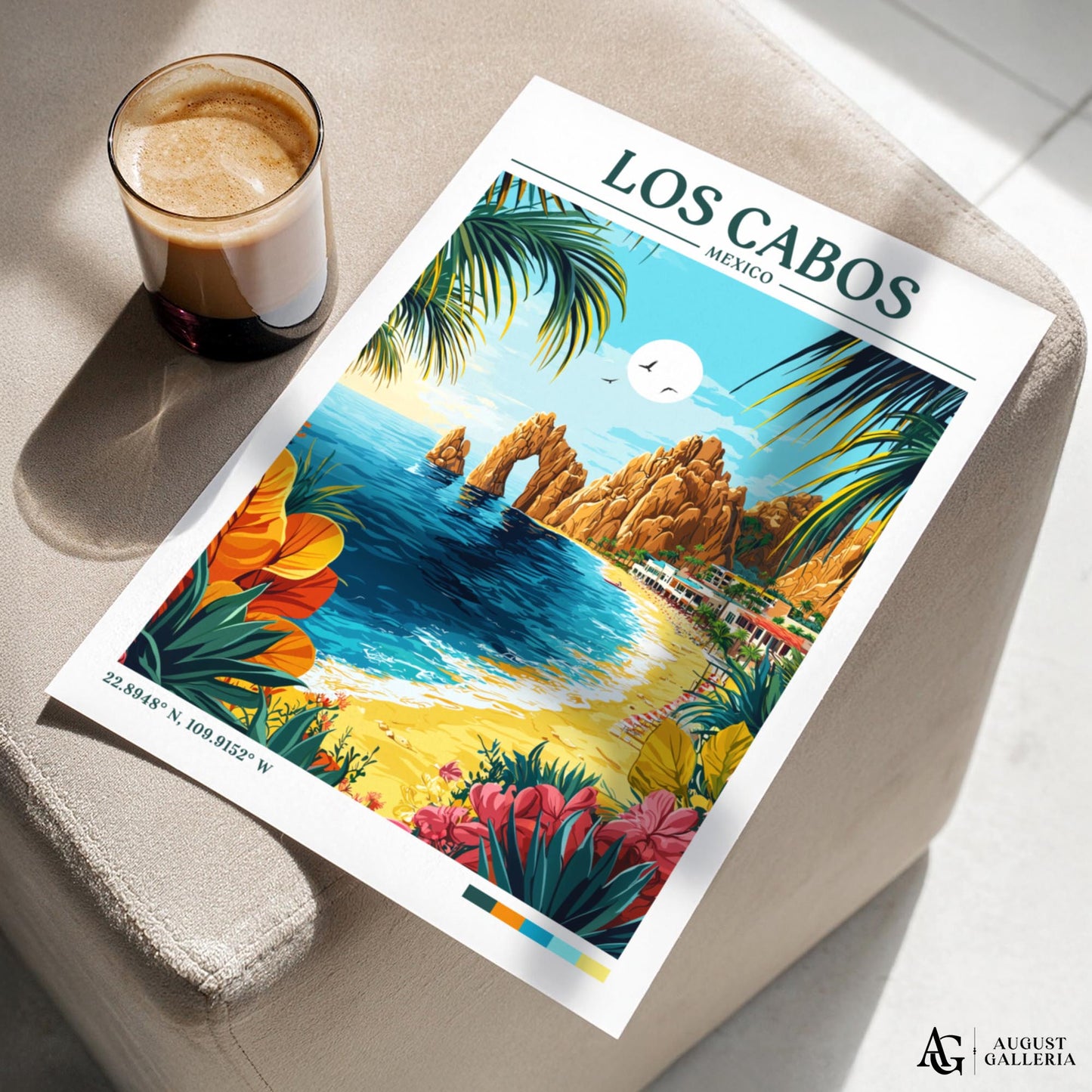 Los Cabos Mexico Retro Travel Print