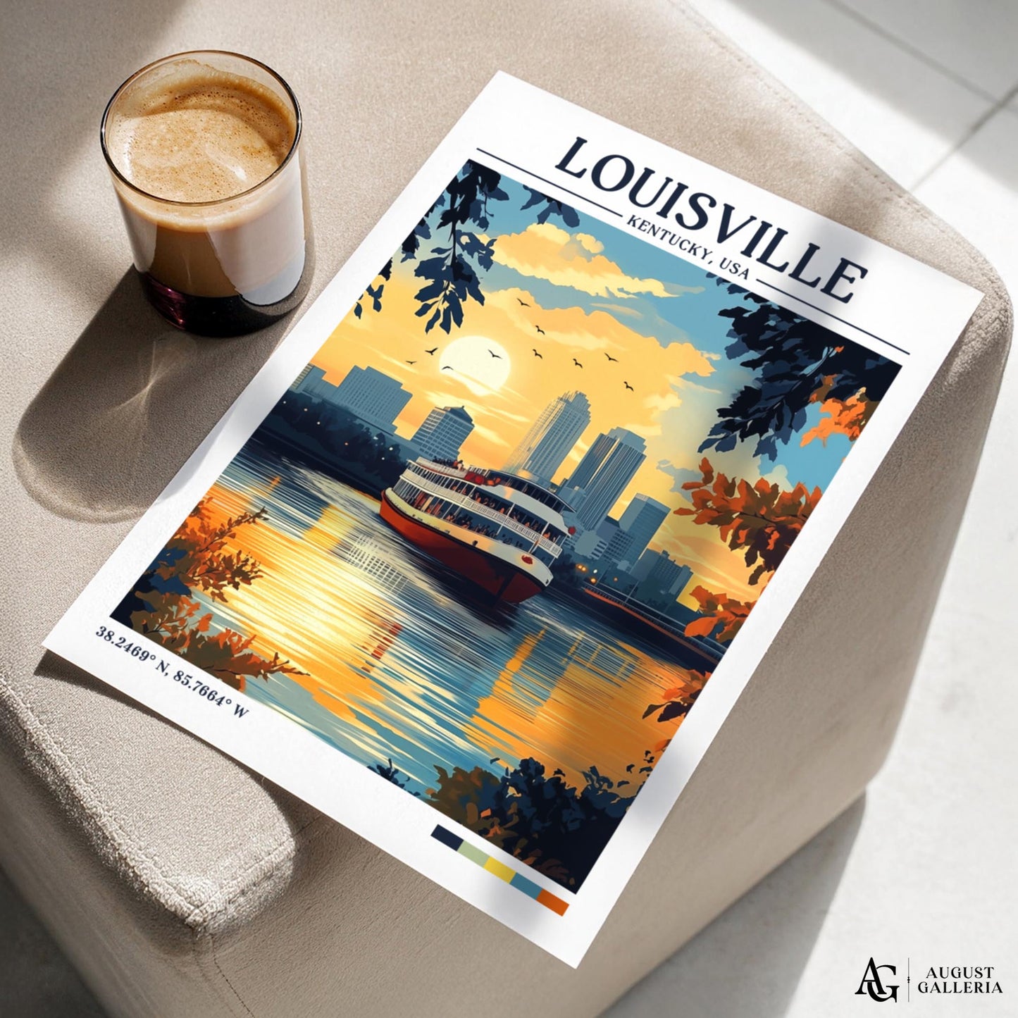 Louisville Kentucky Retro Travel Print