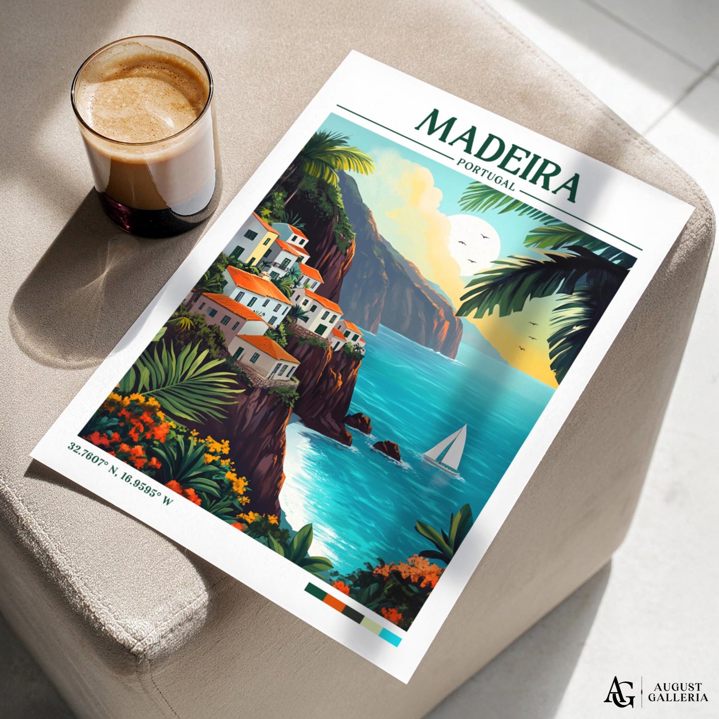 Madeira Portugal Retro Travel Print