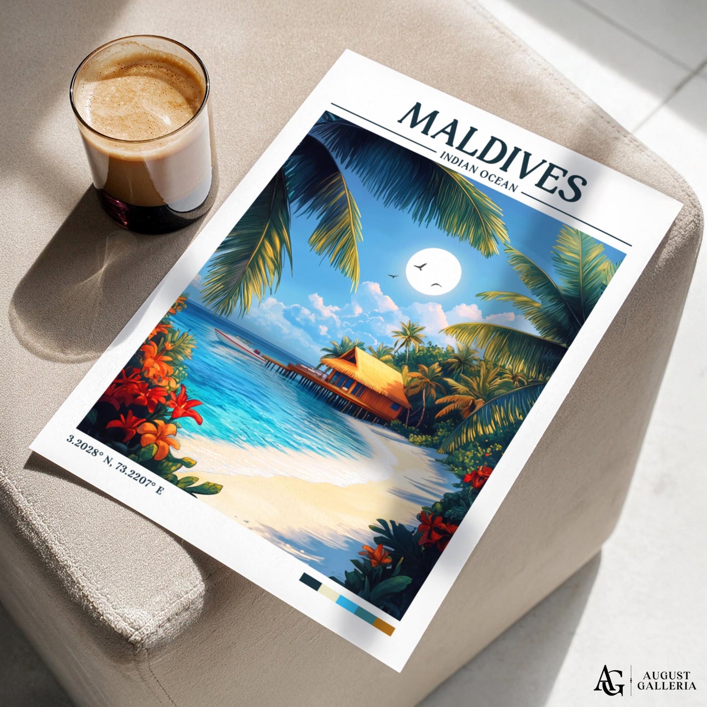 Maldives Retro Travel Print