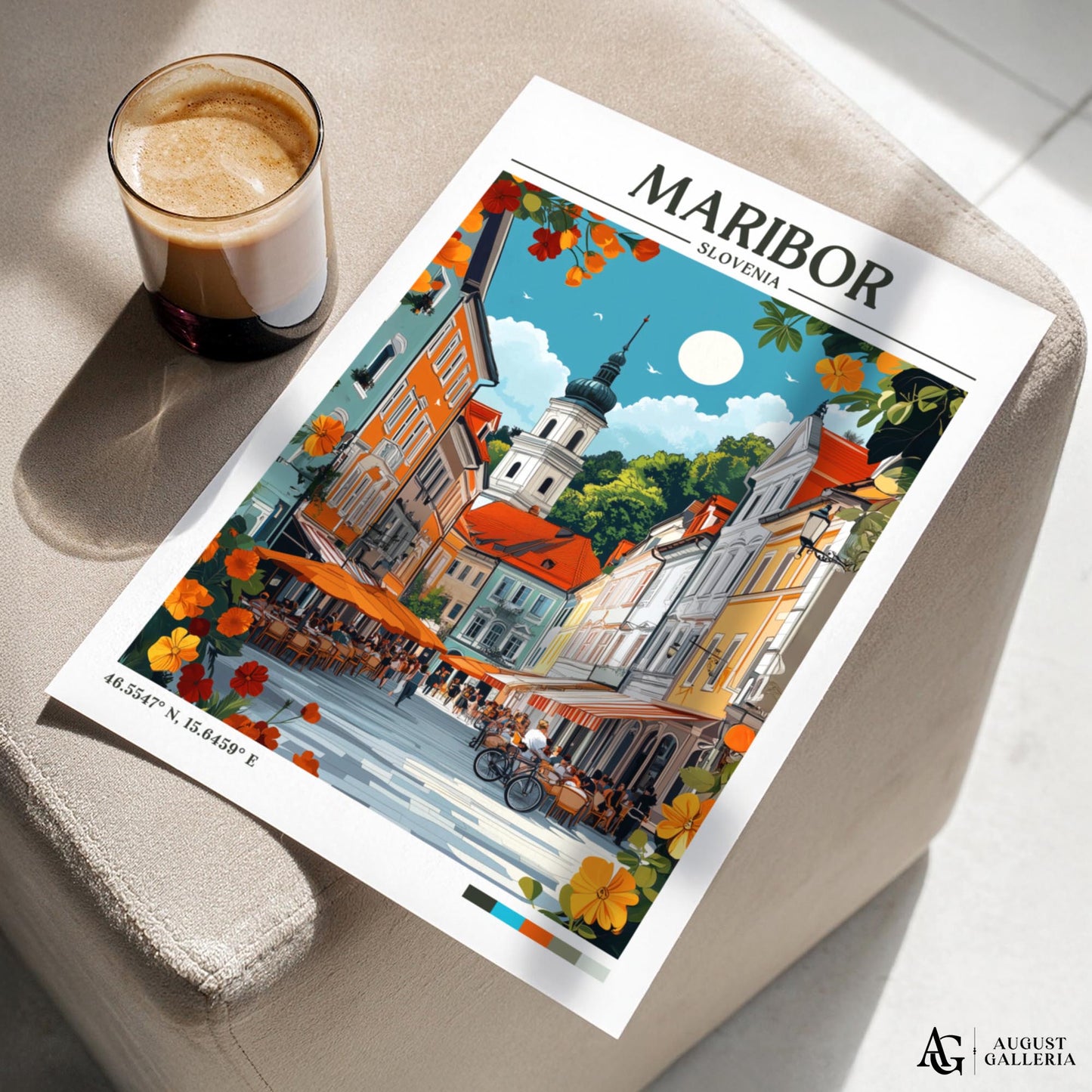 Maribor Slovenia Retro Travel Print