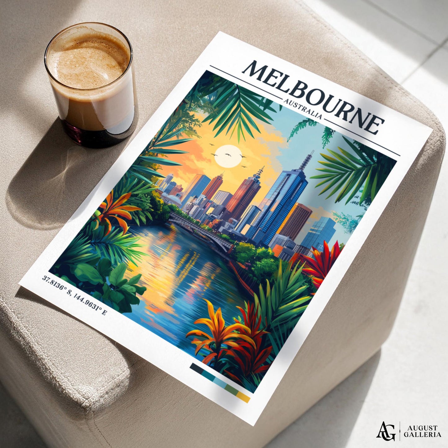 Melbourne Australia Retro Travel Print