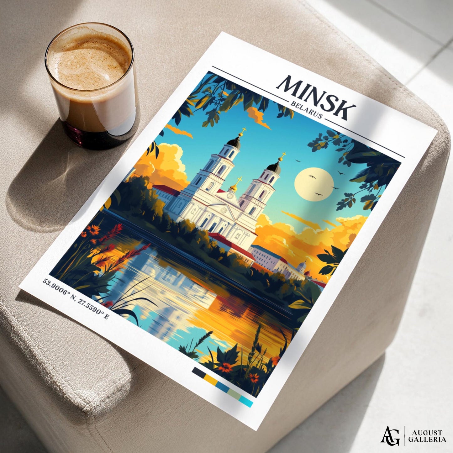 Minsk Belarus Retro Travel Print