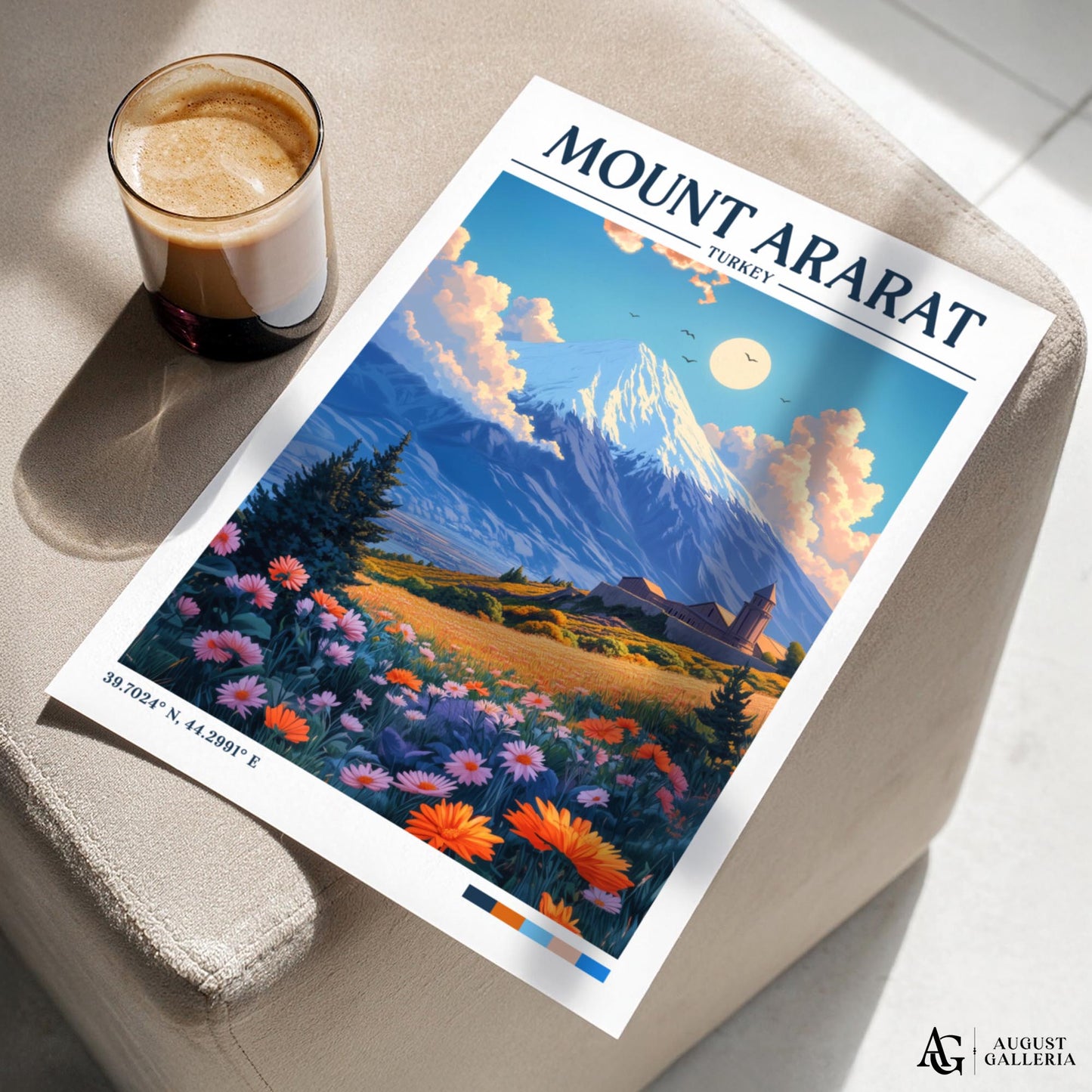 Mount Ararat Retro Travel Print
