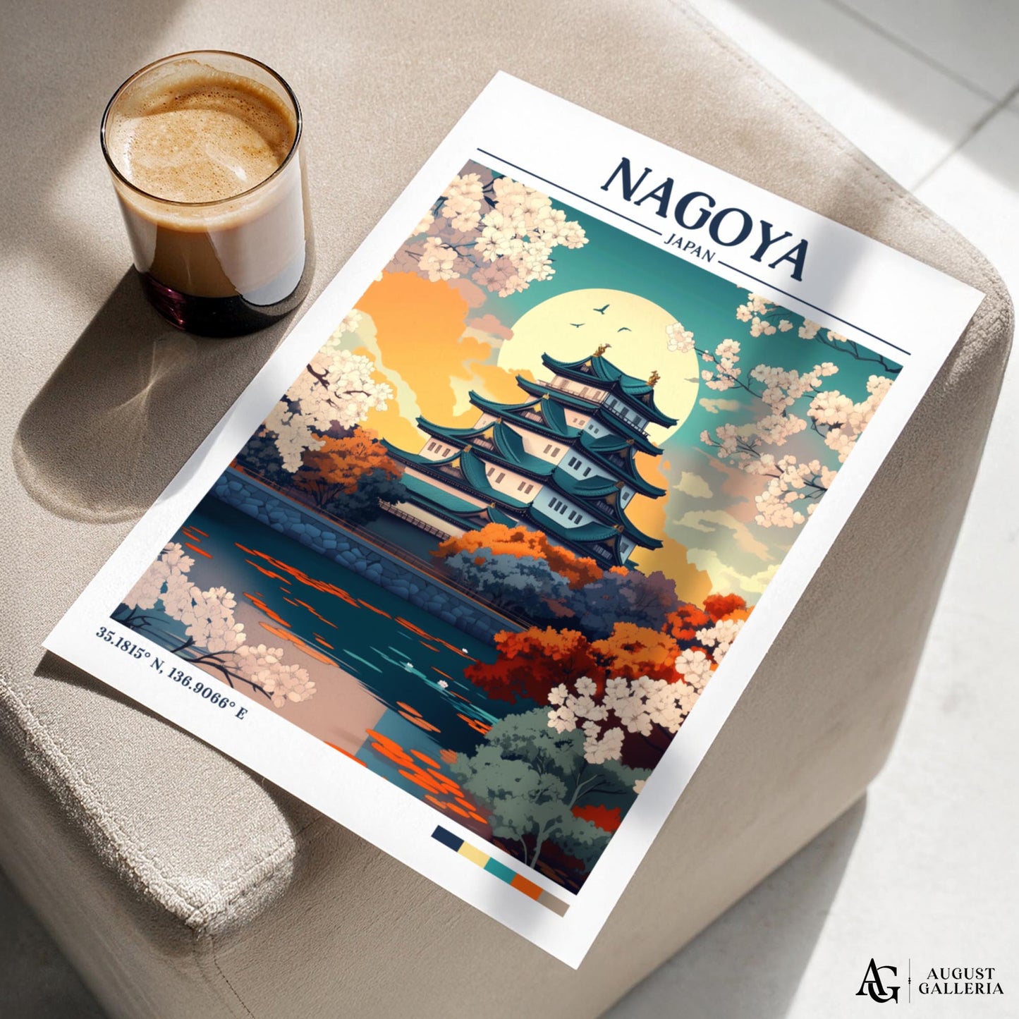 Nagoya Japan Retro Travel Print