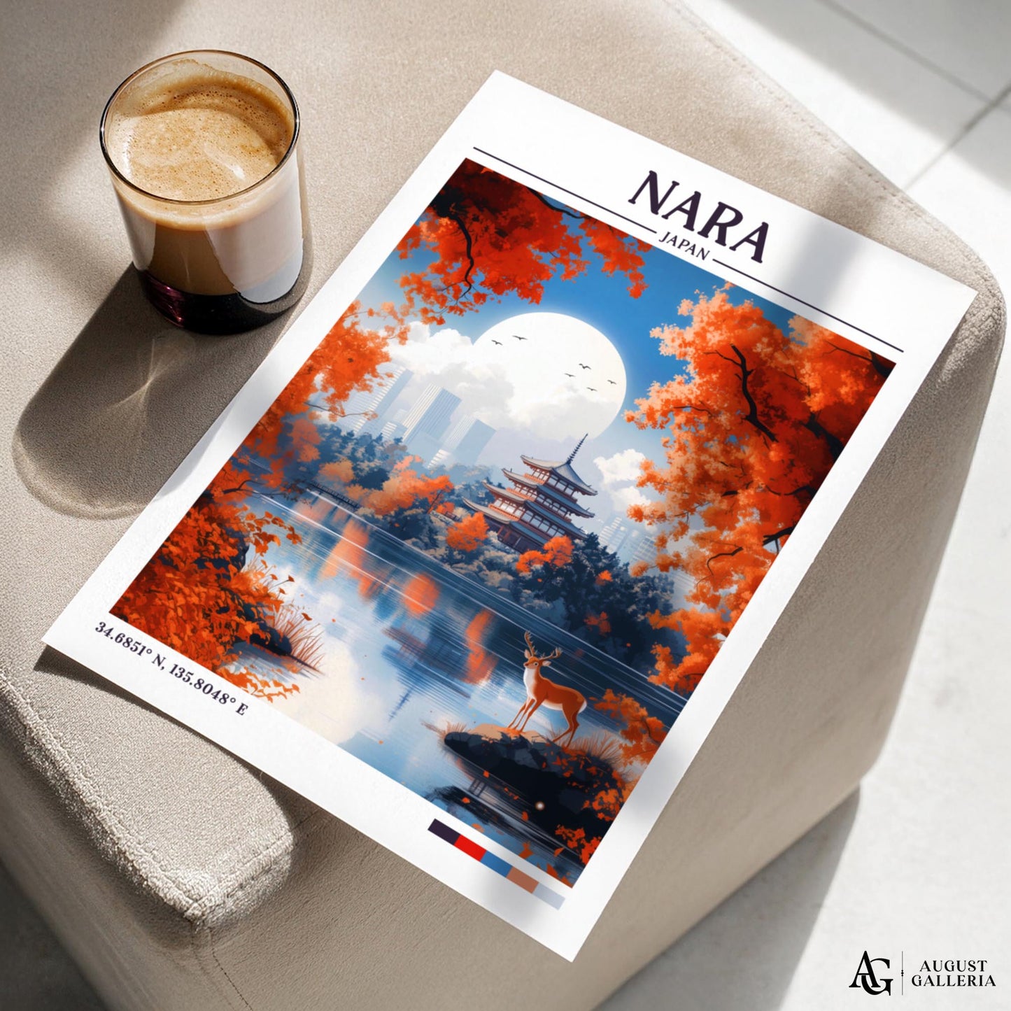 Nara Japan Retro Travel Print