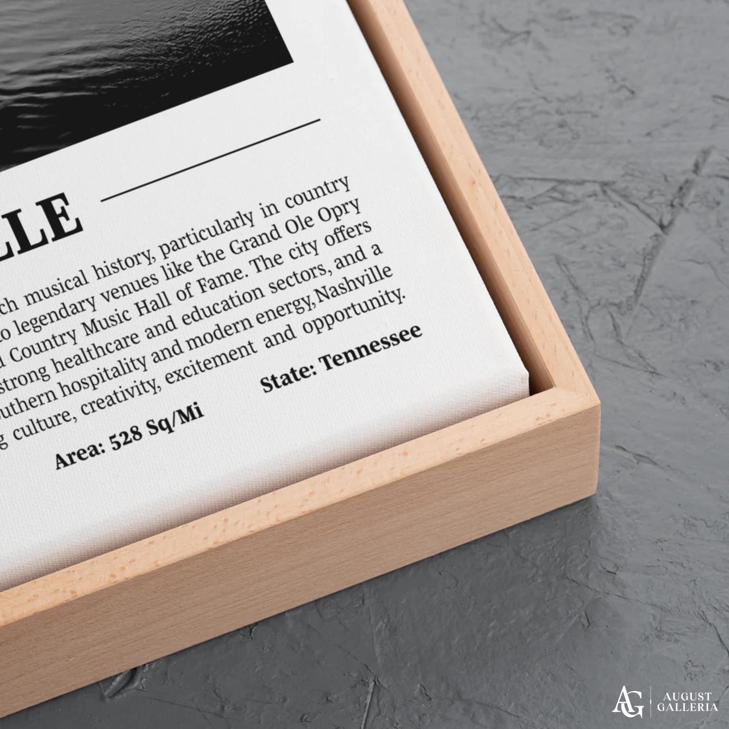 Nashville Black & White City Print