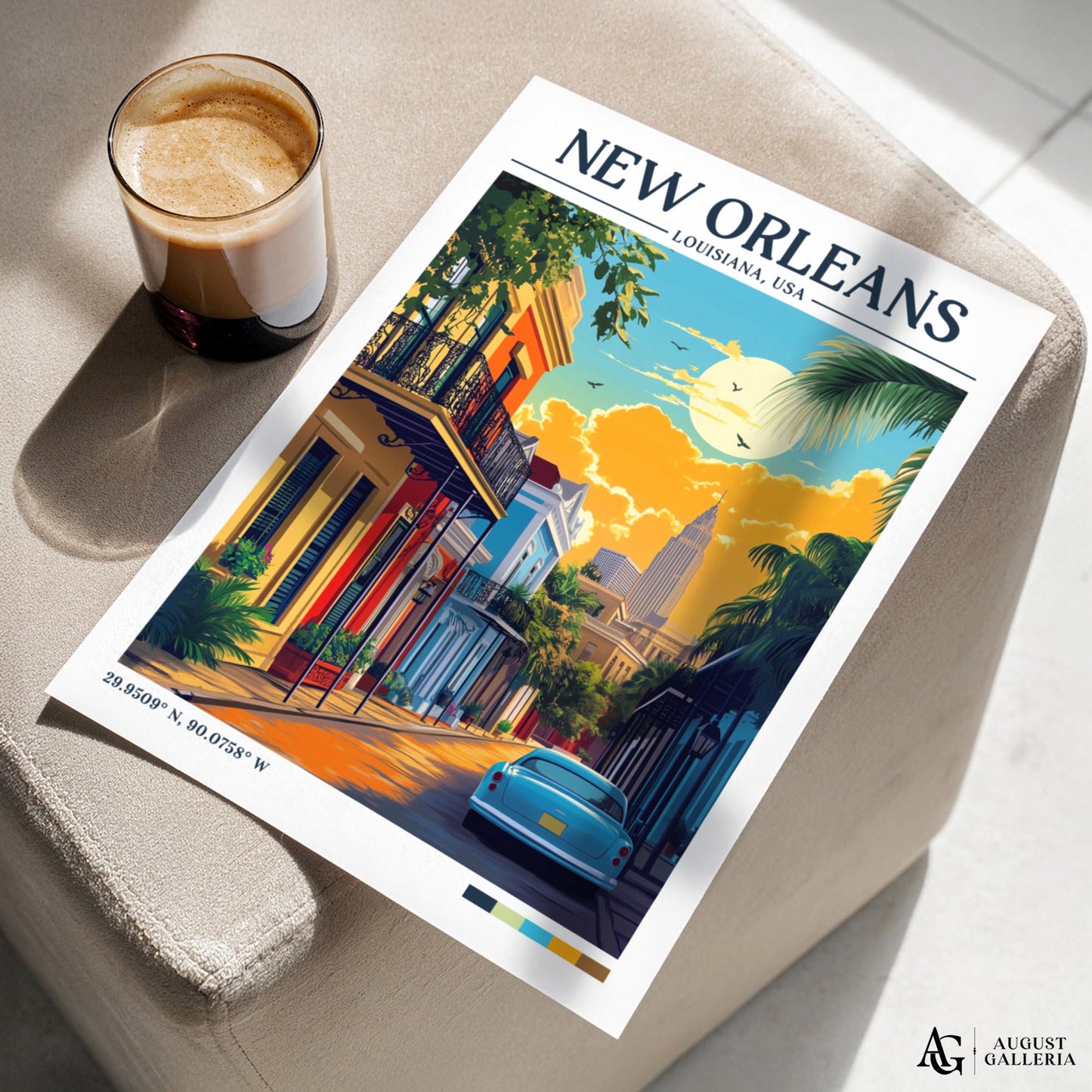 New Orleans Retro Travel Print