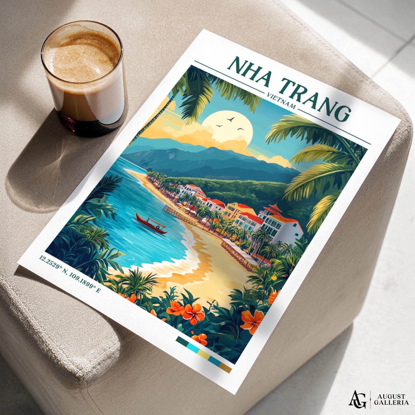 Nha Trang Vietnam Retro Travel Print
