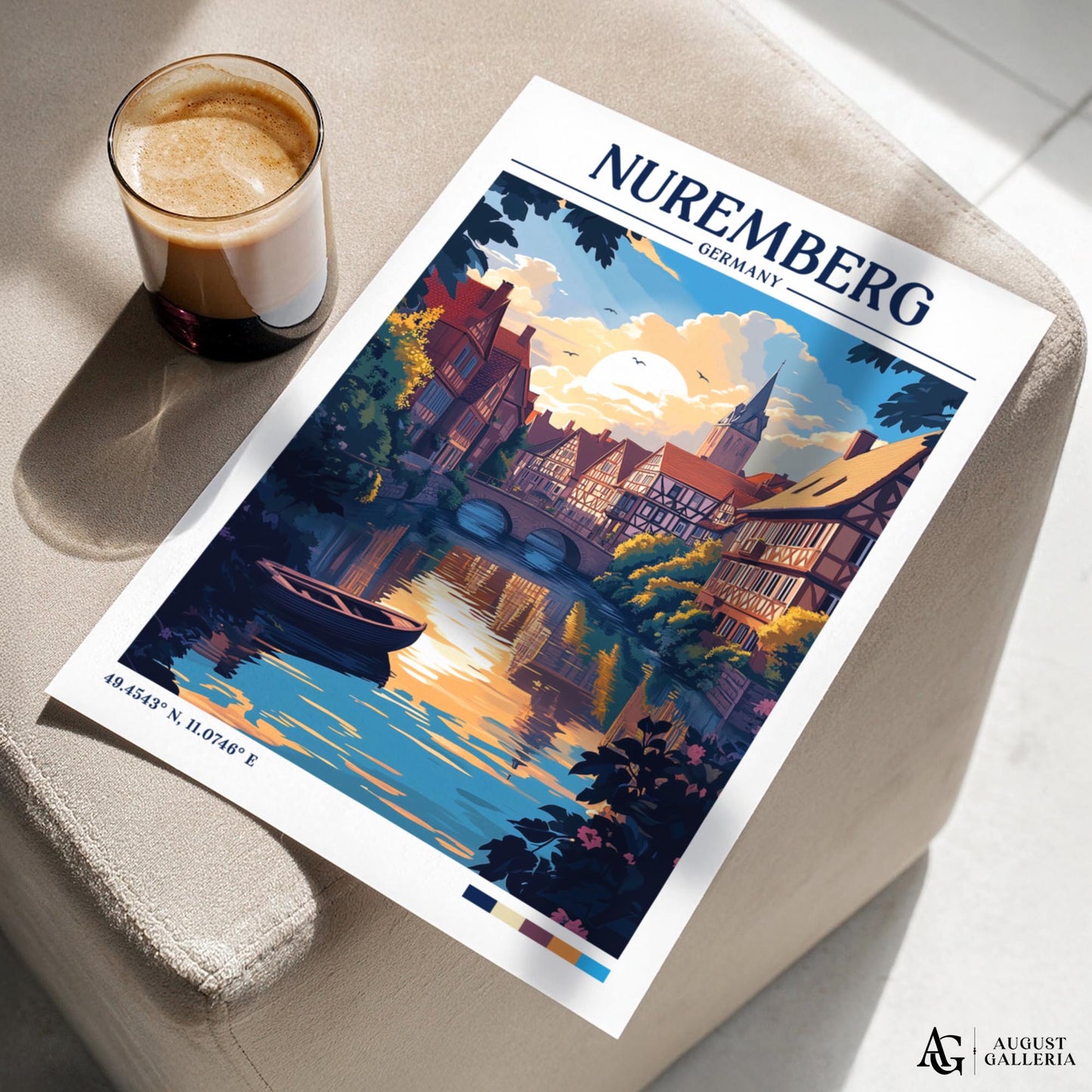 Nuremberg Germany Retro Travel Print