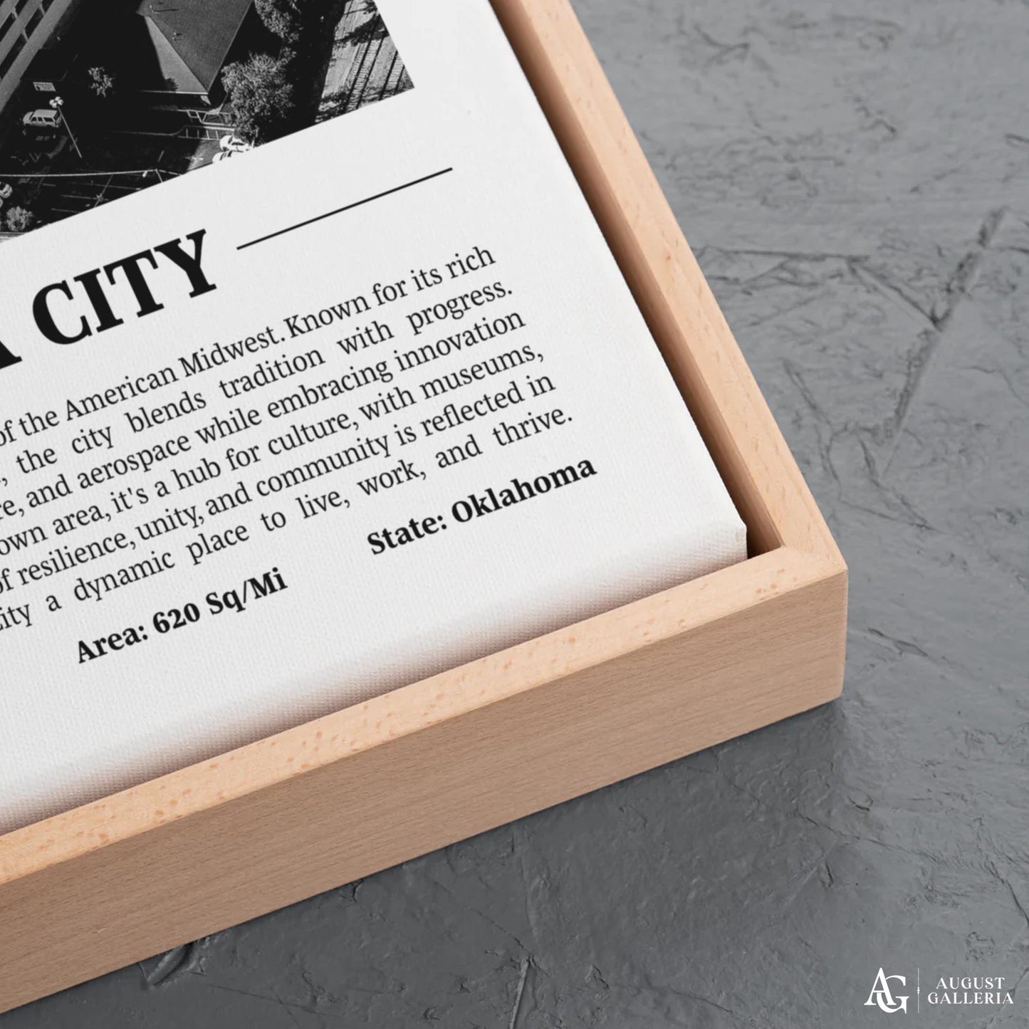 Oklahoma City Black & White City Print