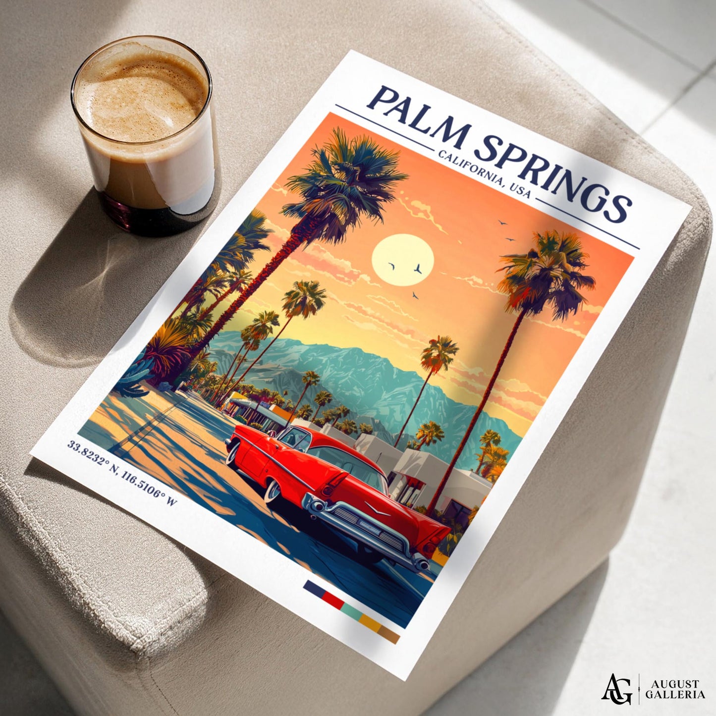 Palm Springs California Retro Travel Print