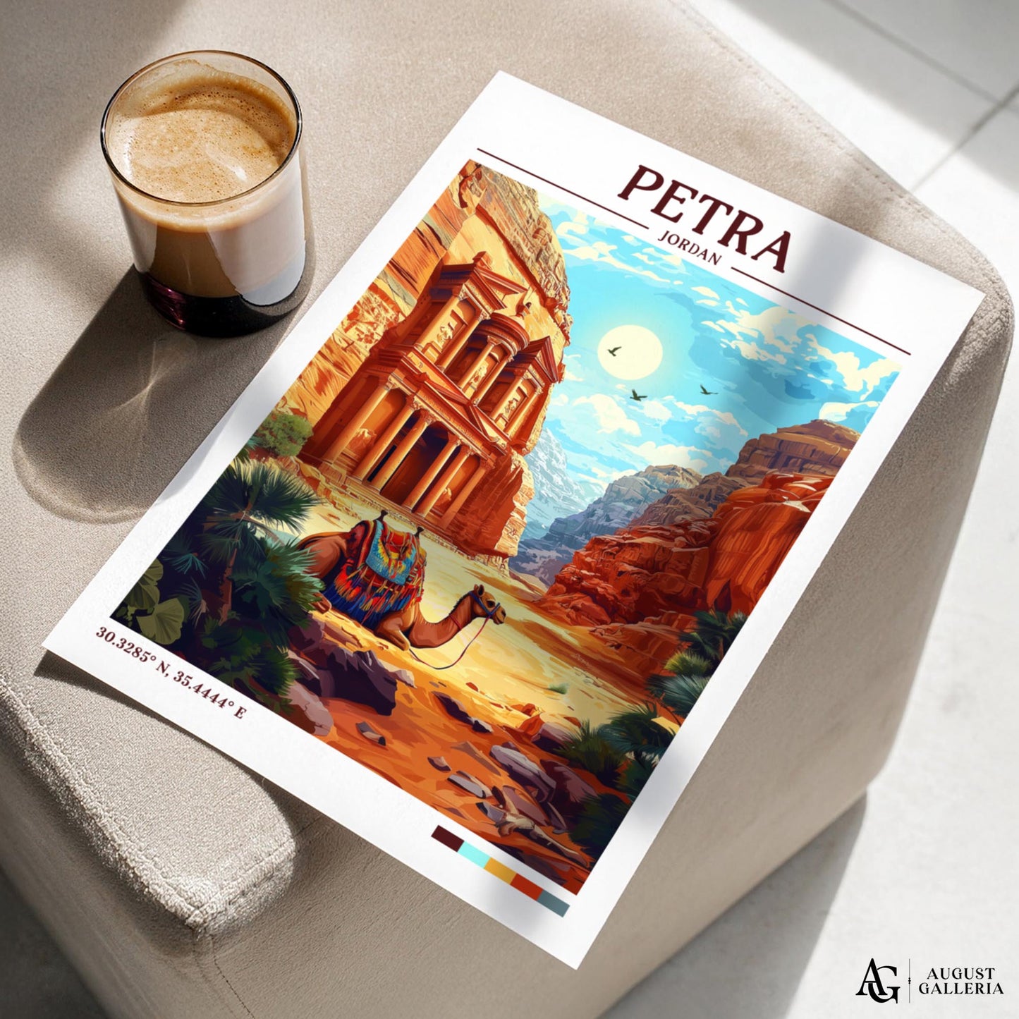 Petra Jordan Retro Travel Print