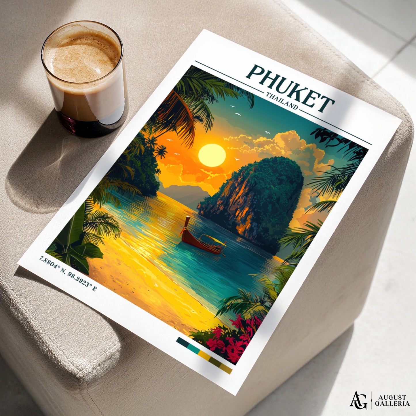 Phuket Thailand Retro Travel Print