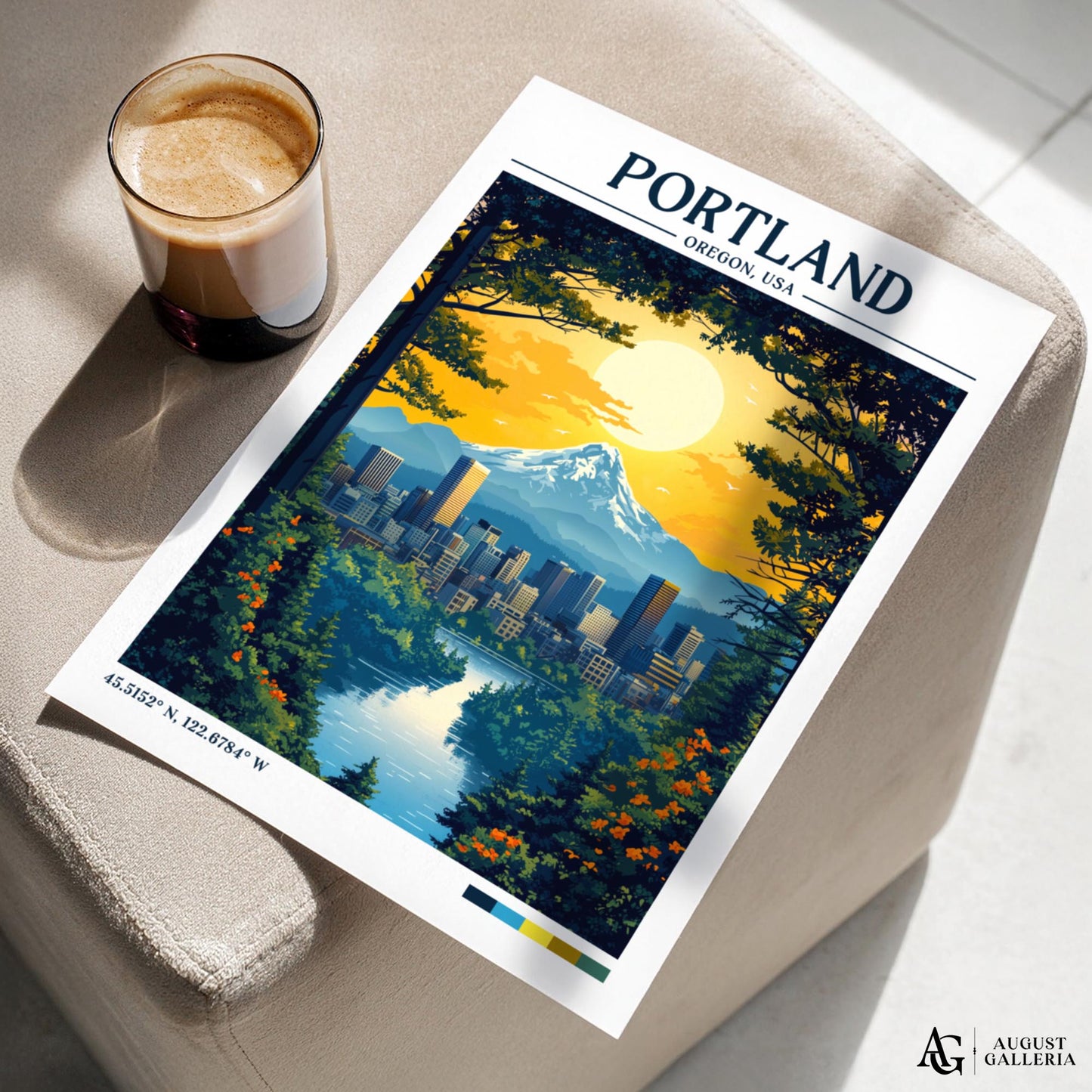 Portland Oregon Retro Travel Print