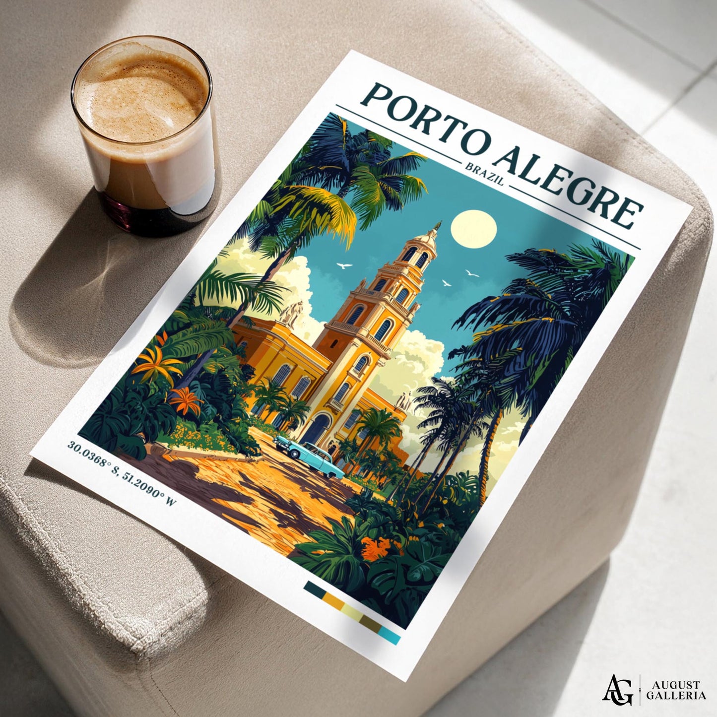 Porto Alegre Retro Travel Print