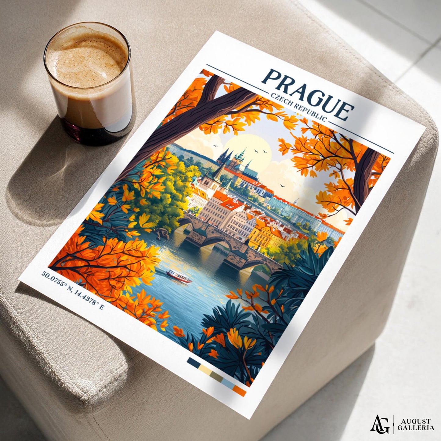 Prague Retro Travel Print
