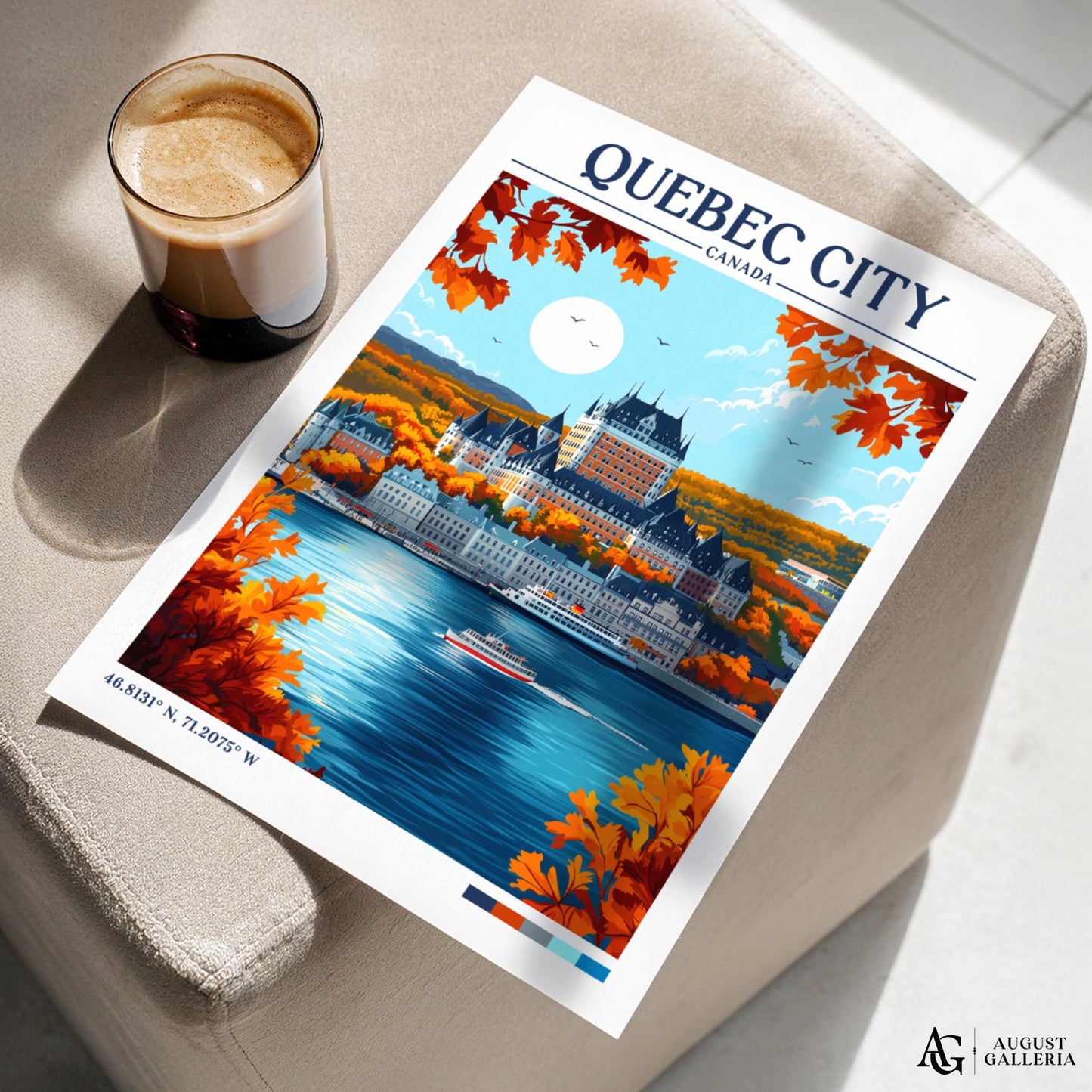 Quebec City Retro Travel Print