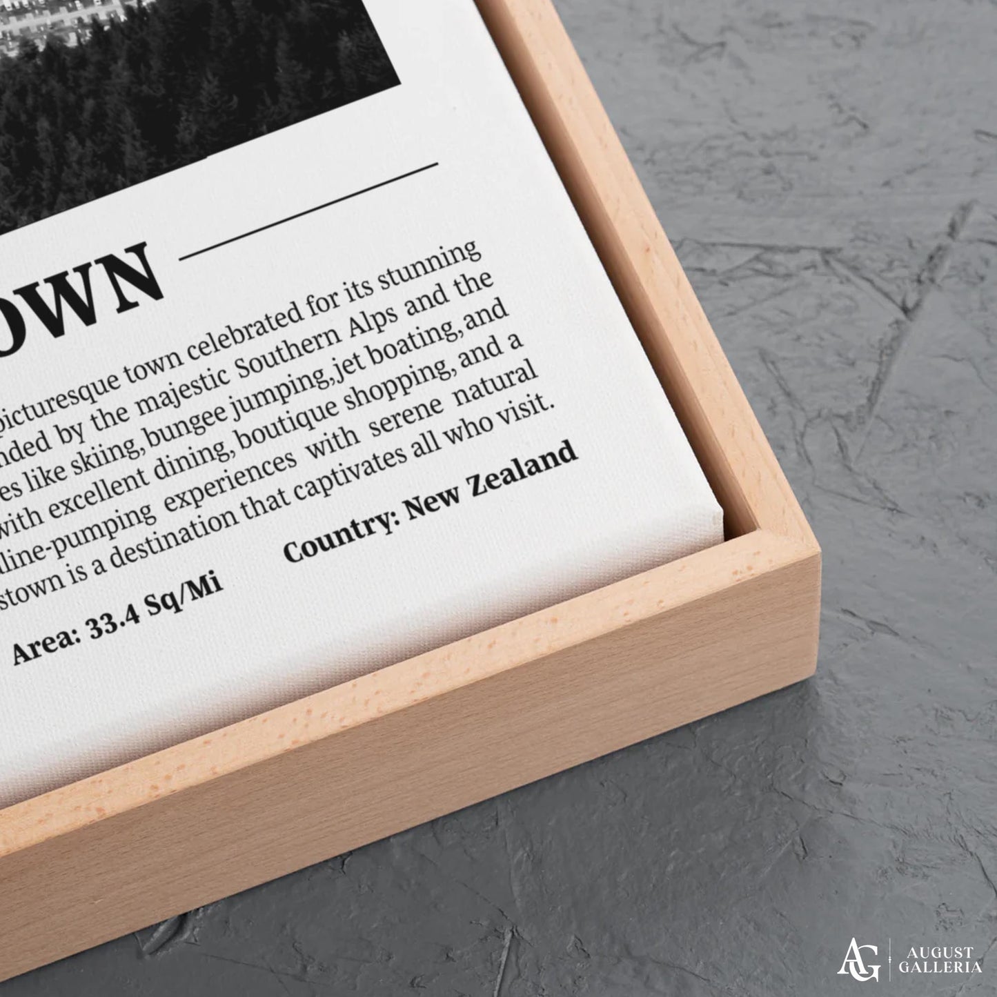 Queenstown Black & White City Print