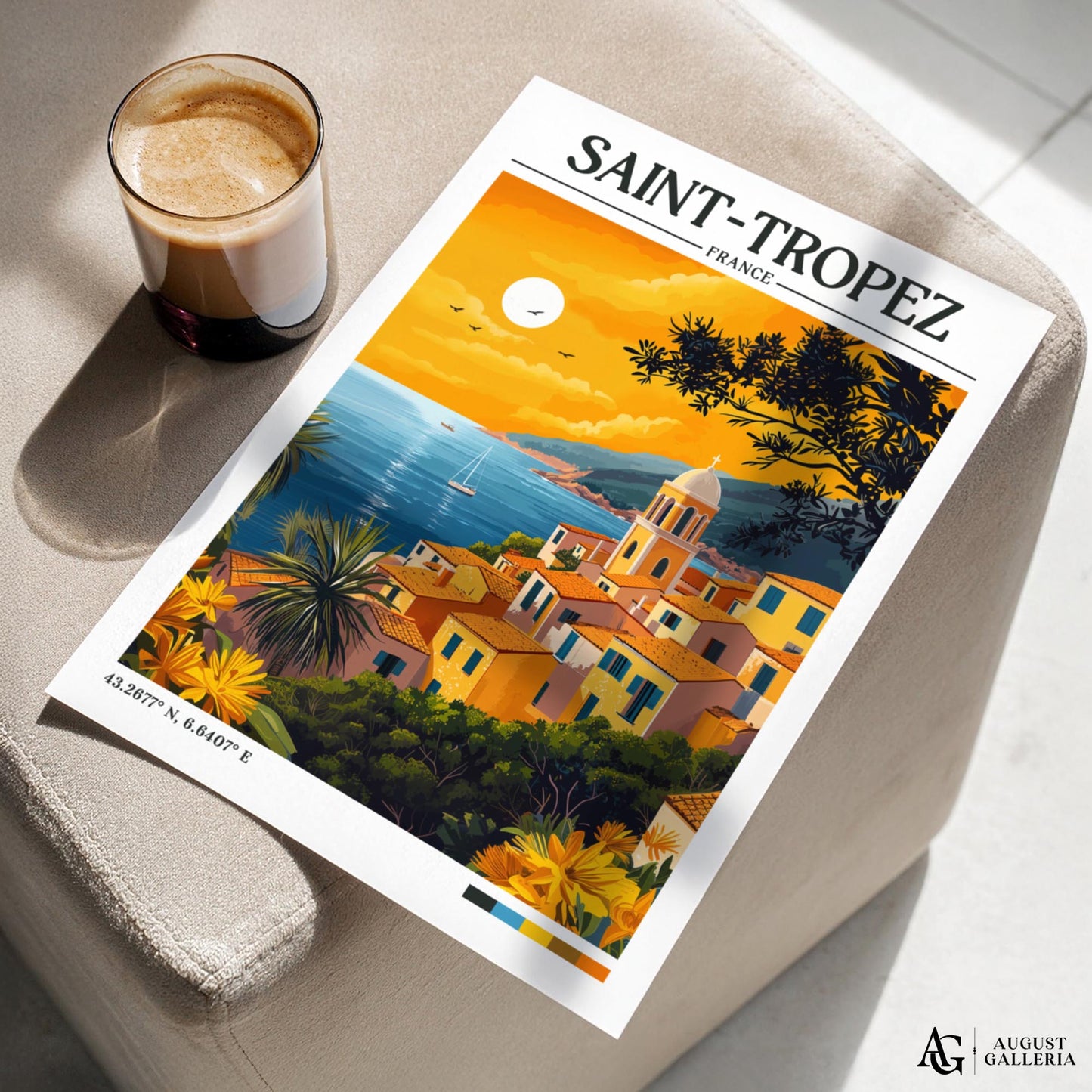 Saint-Tropez Retro Travel Print