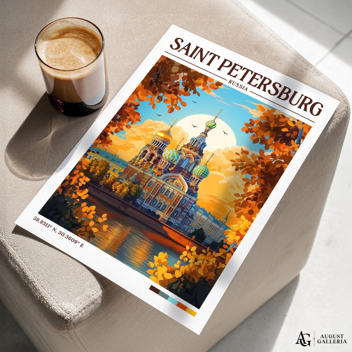 Saint Petersburg Retro Travel Print