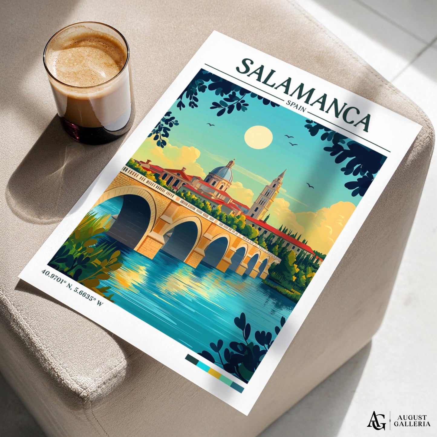 Salamanca Spain Retro Travel Print