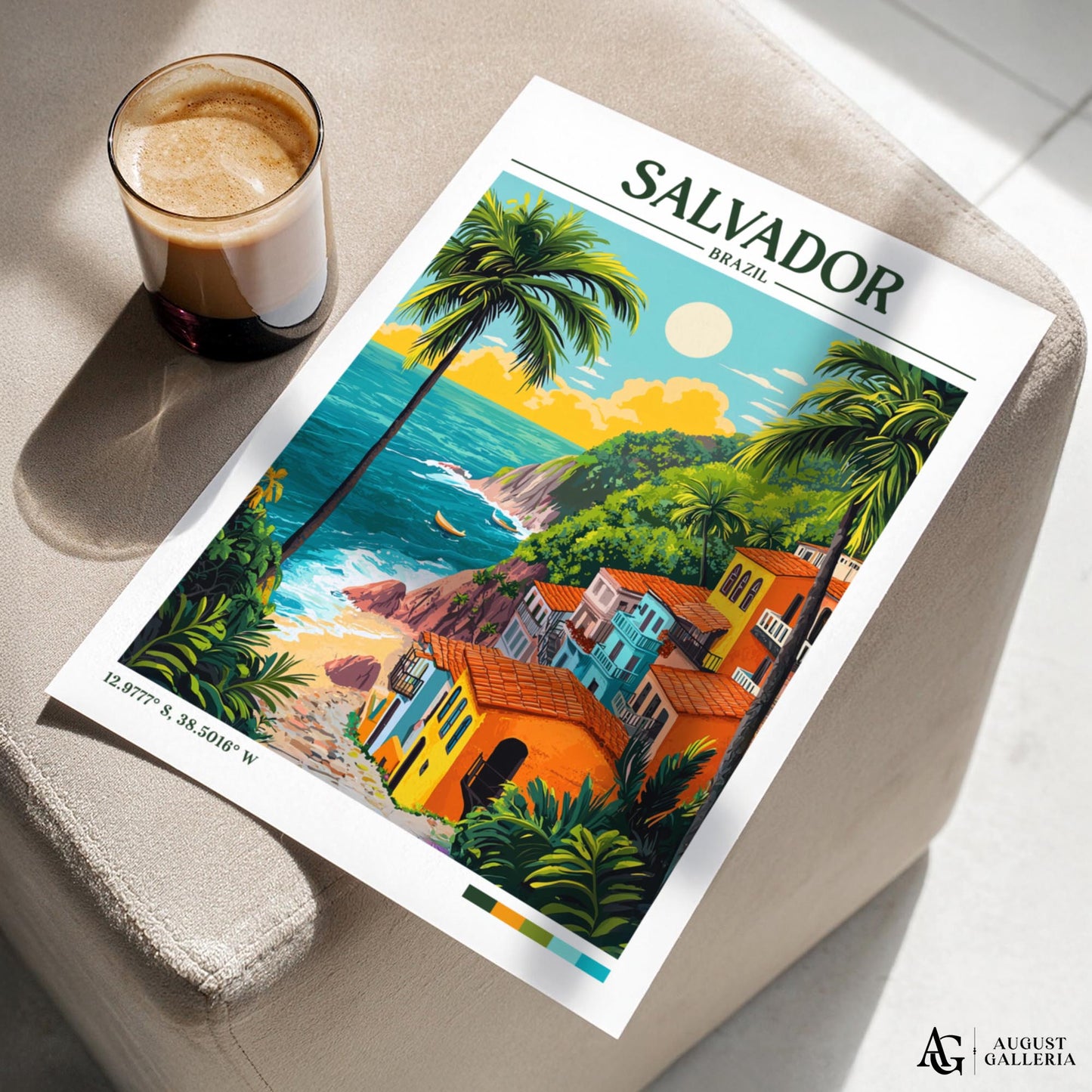 Salvador Brazil Retro Travel Print