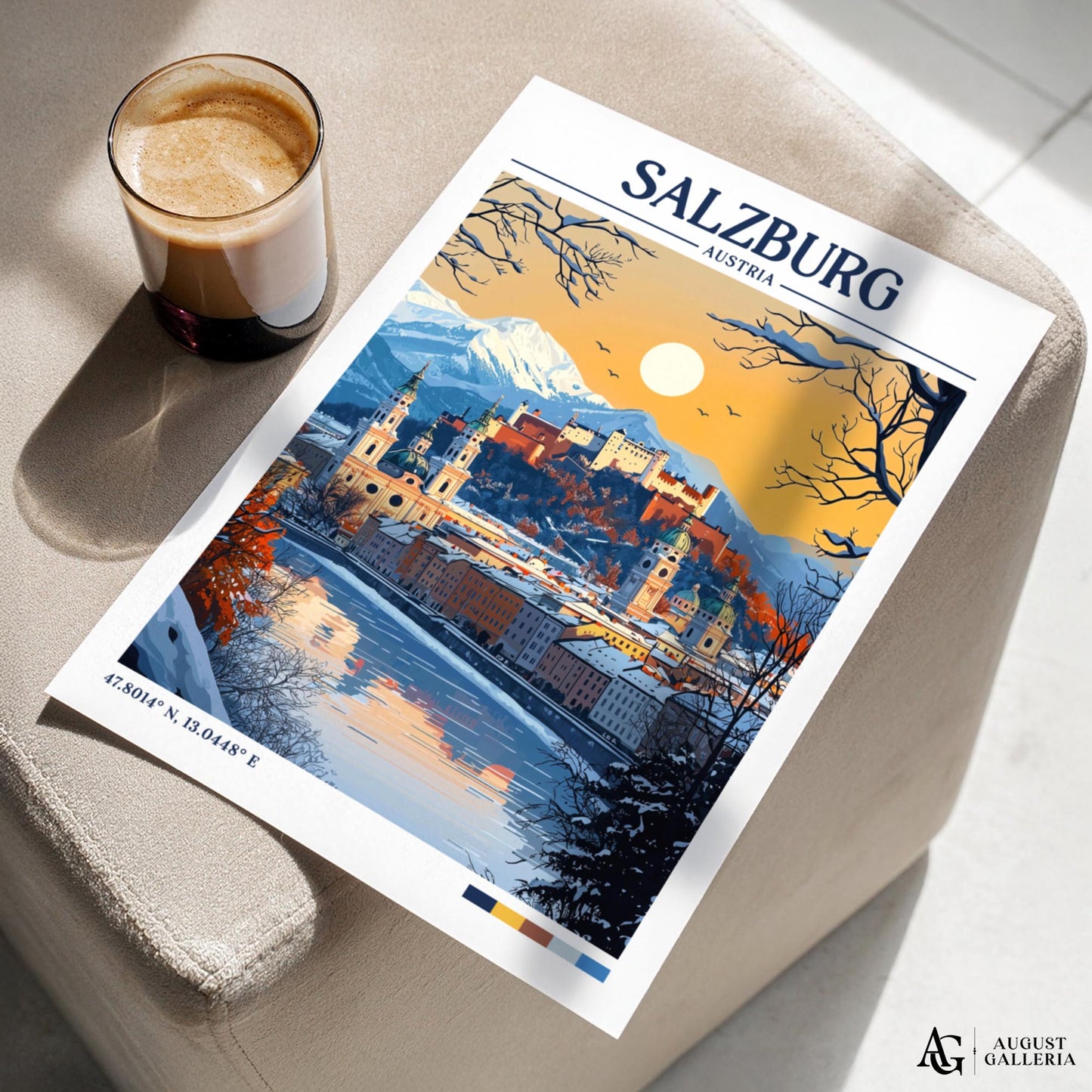 Salzburg Austria Retro Travel Print