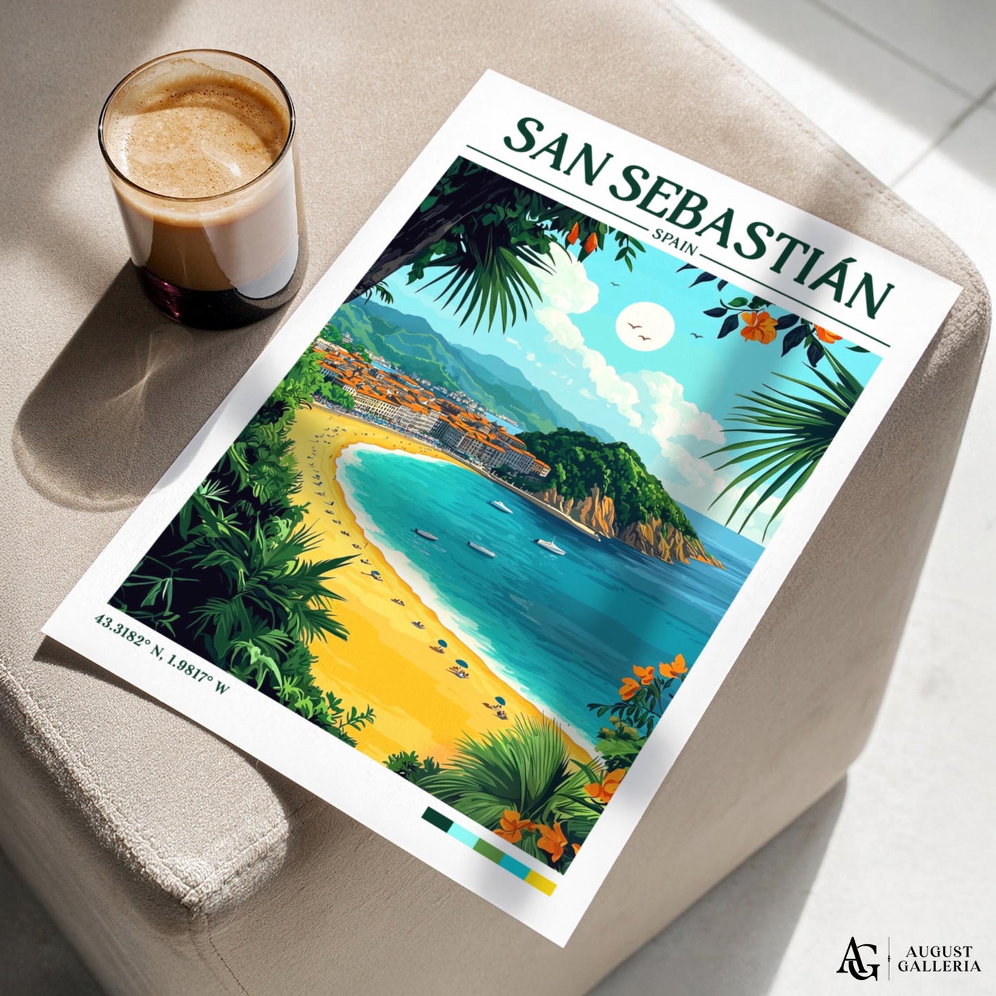 San Sebastián Retro Travel Print