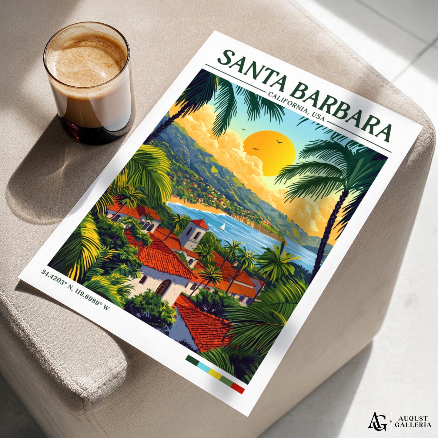 Santa Barbara Retro Travel Print