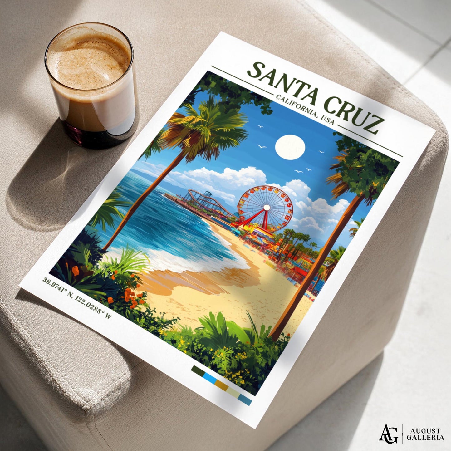 Santa Cruz Retro Travel Print