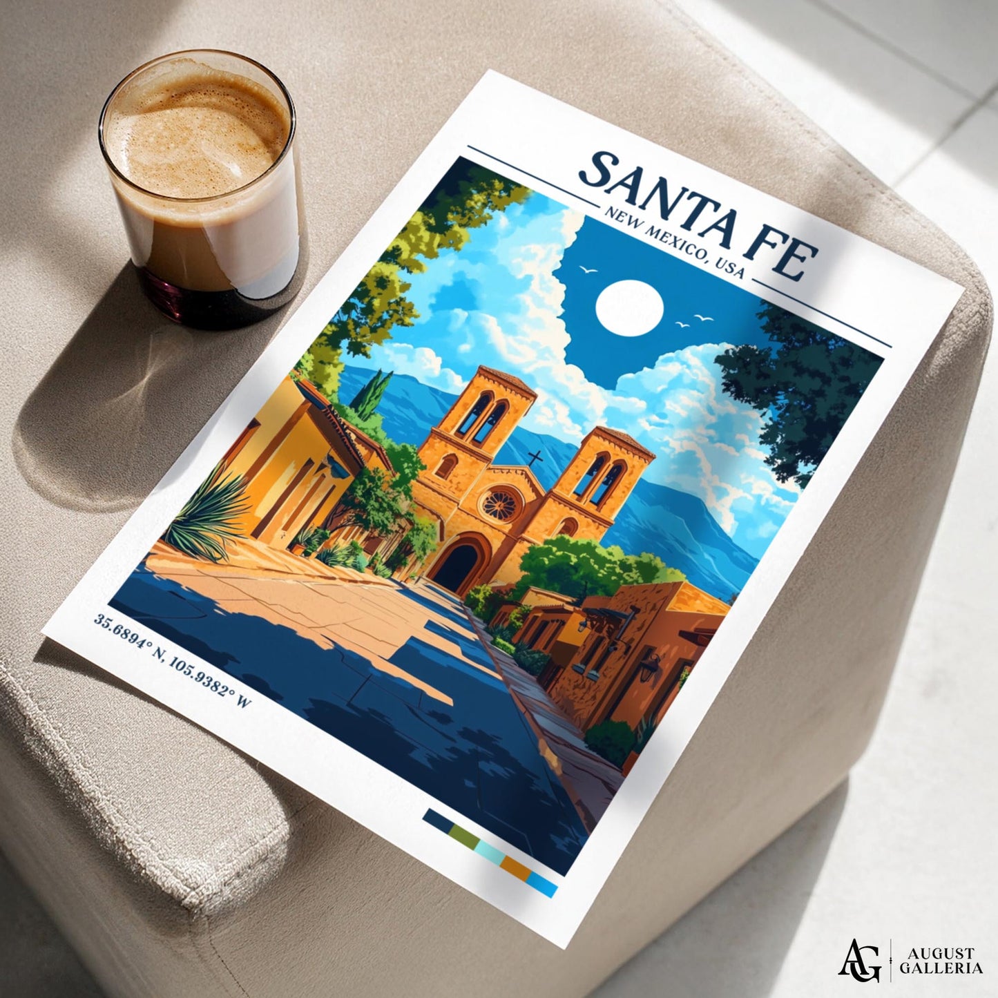 Santa Fe Retro Travel Print