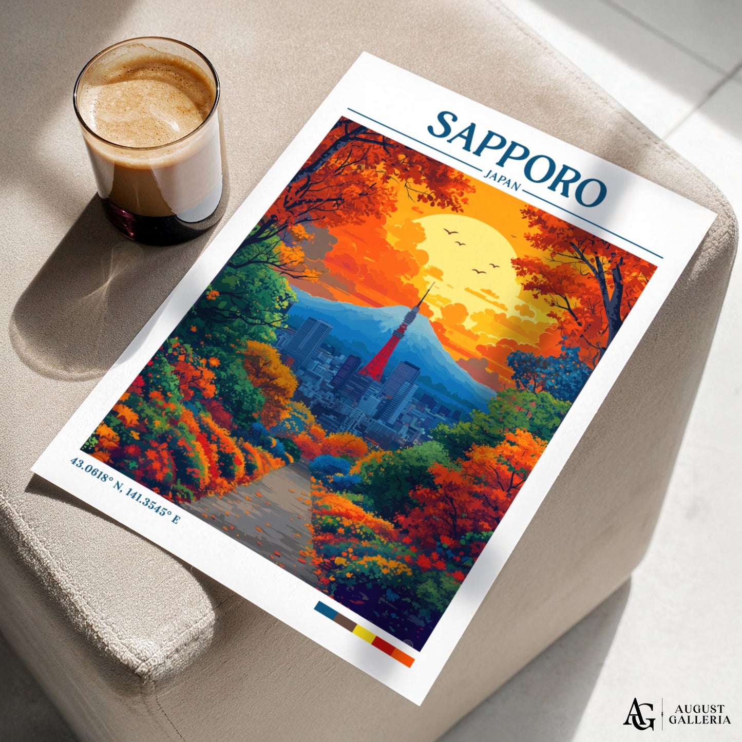 Sapporo Japan Retro Travel Print