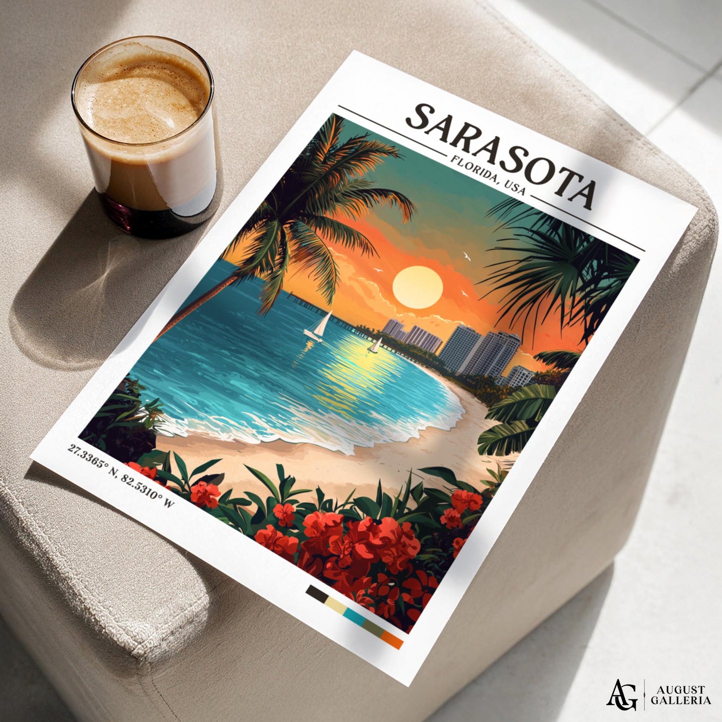 Sarasota Florida Retro Travel Print