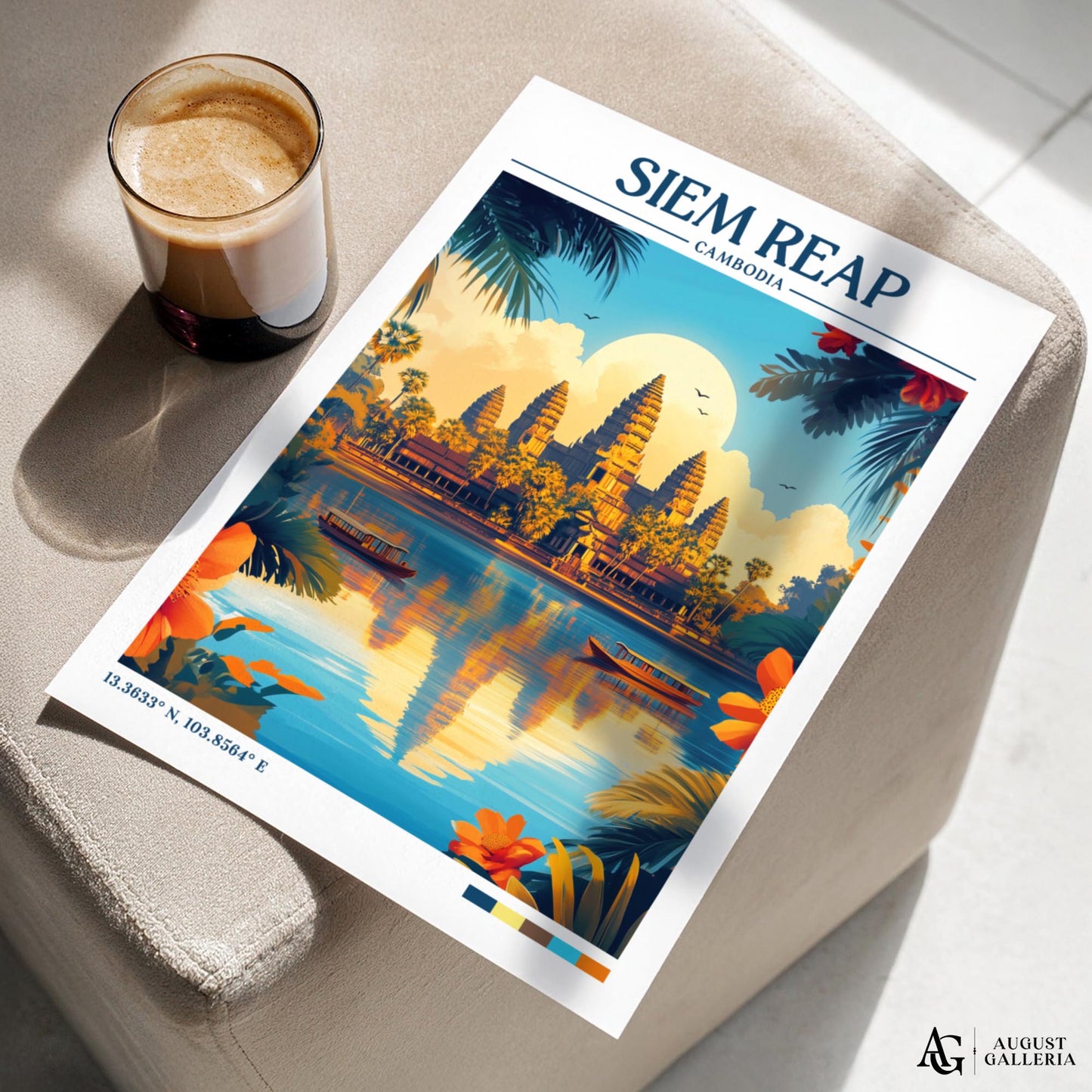 Siem Reap Retro Travel Print
