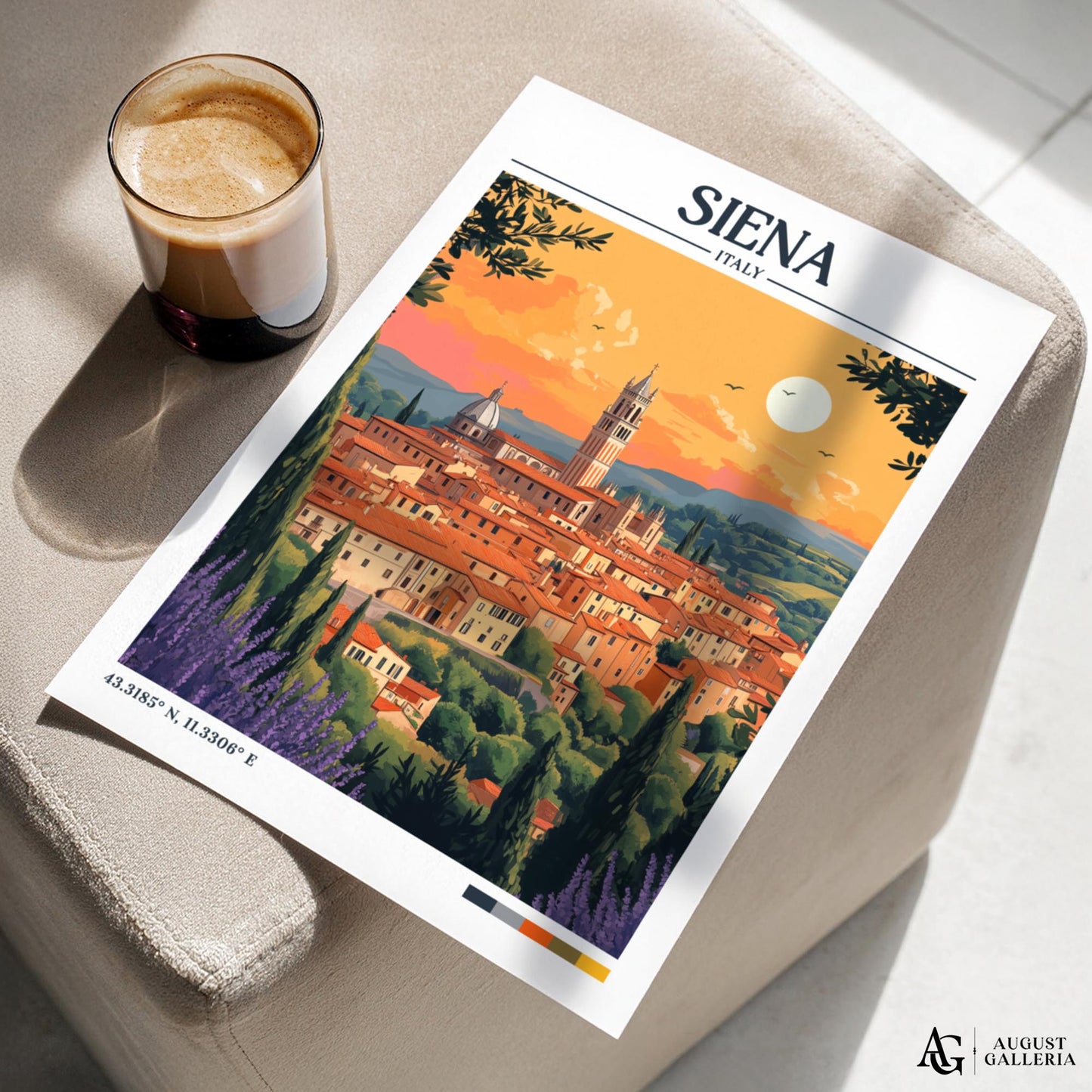 Siena Italy Retro Travel Print