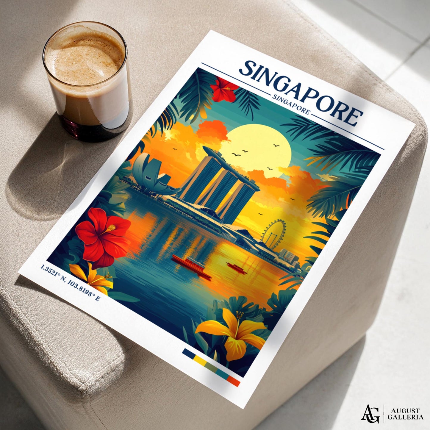 Singapore Retro Travel Print