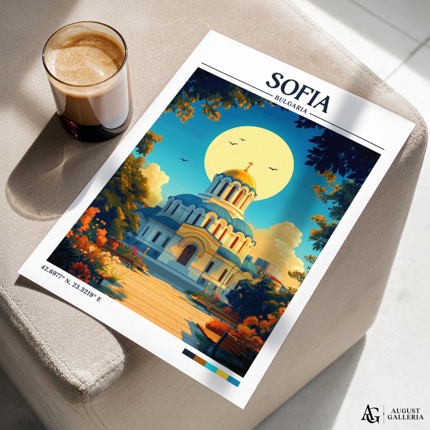 Sofia Bulgaria Retro Travel Print