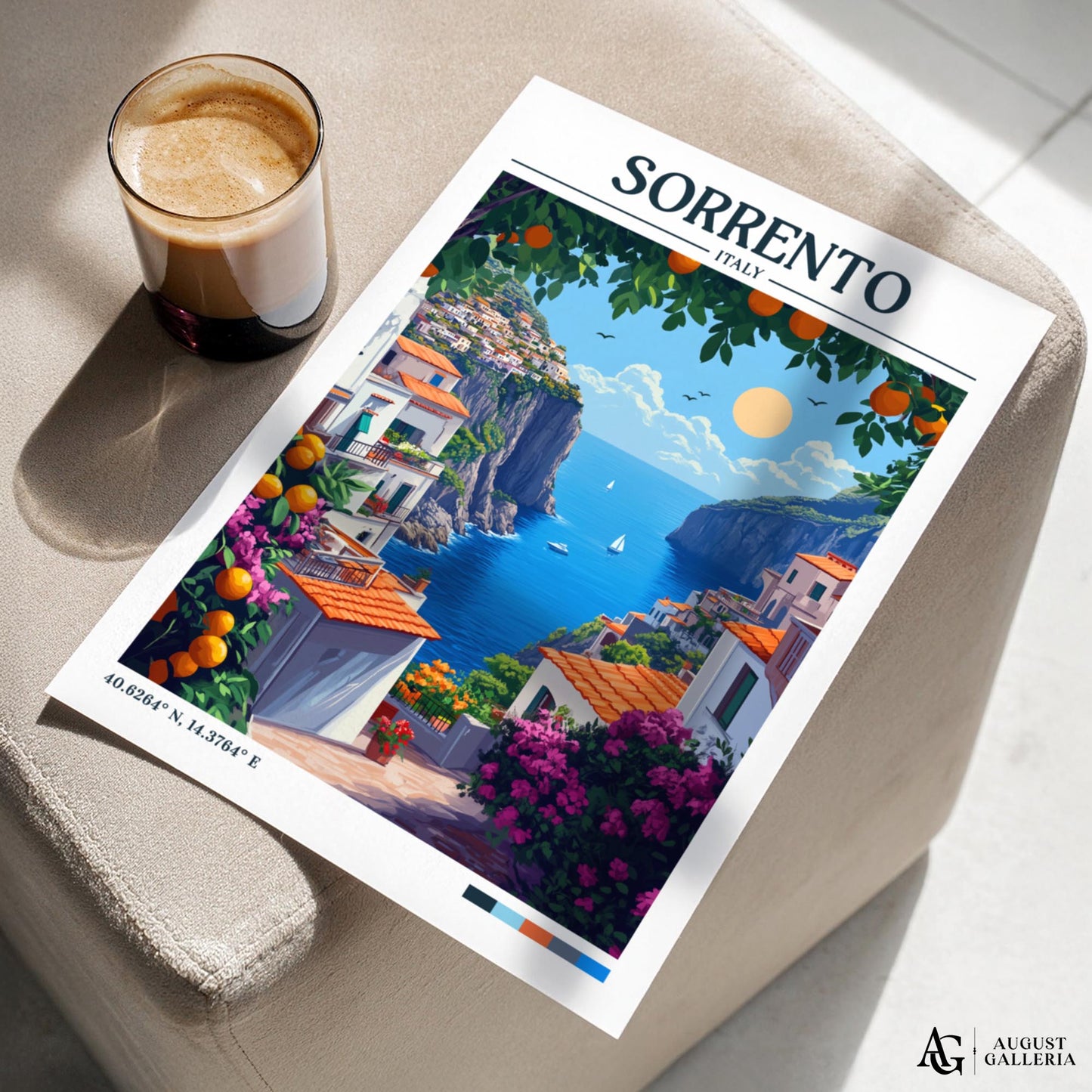 Sorrento Italy Retro Travel Print