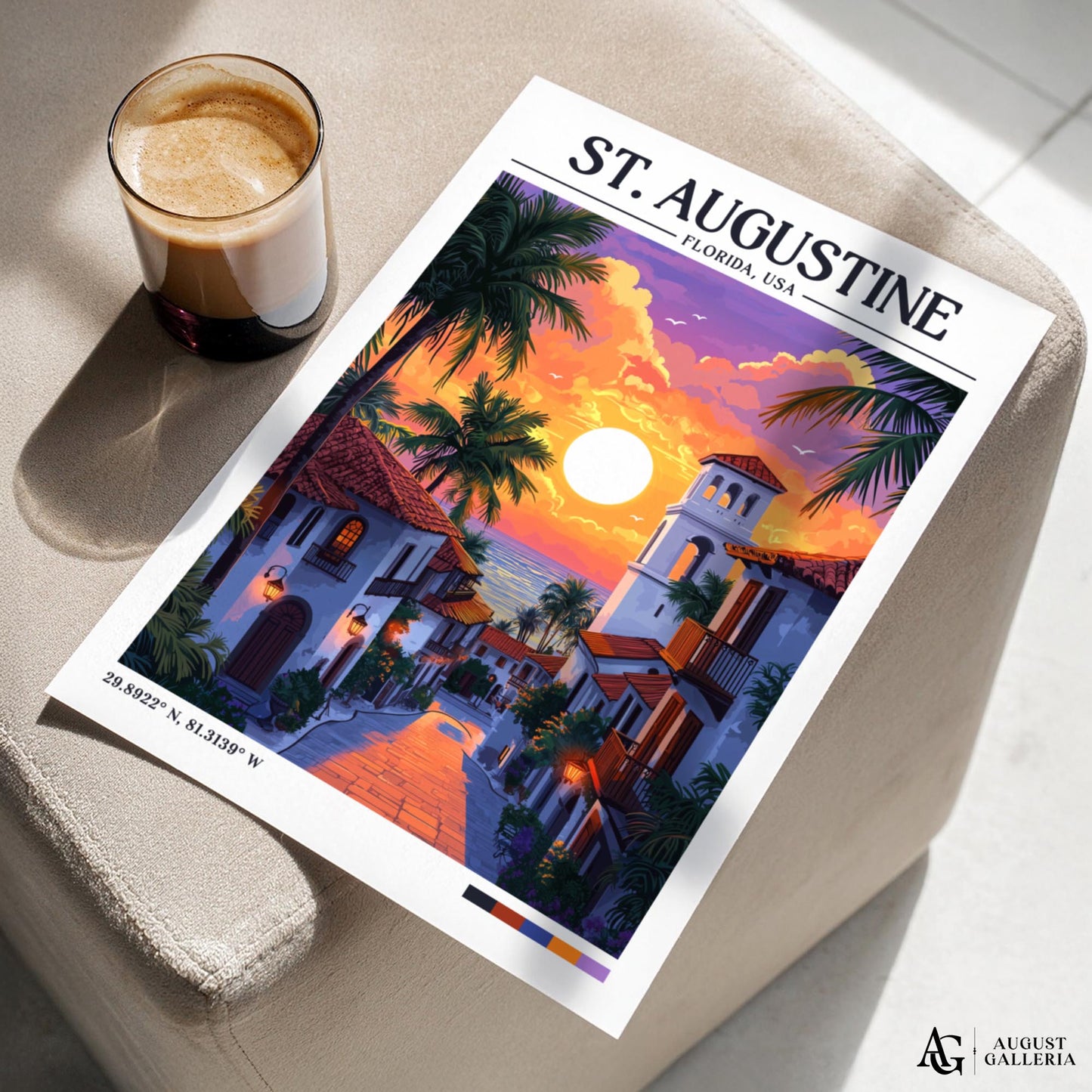 St. Augustine Florida Retro Travel Print