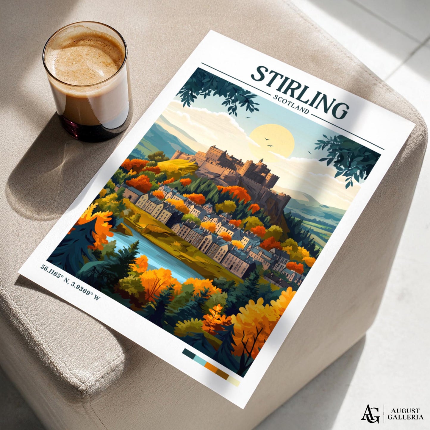 Stirling Scotland Retro Travel Print