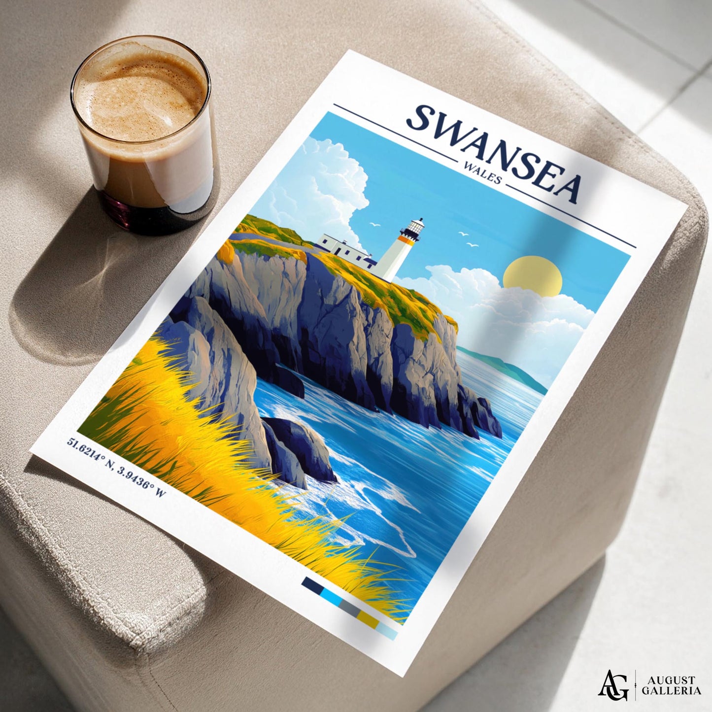 Swansea Wales Retro Travel Print
