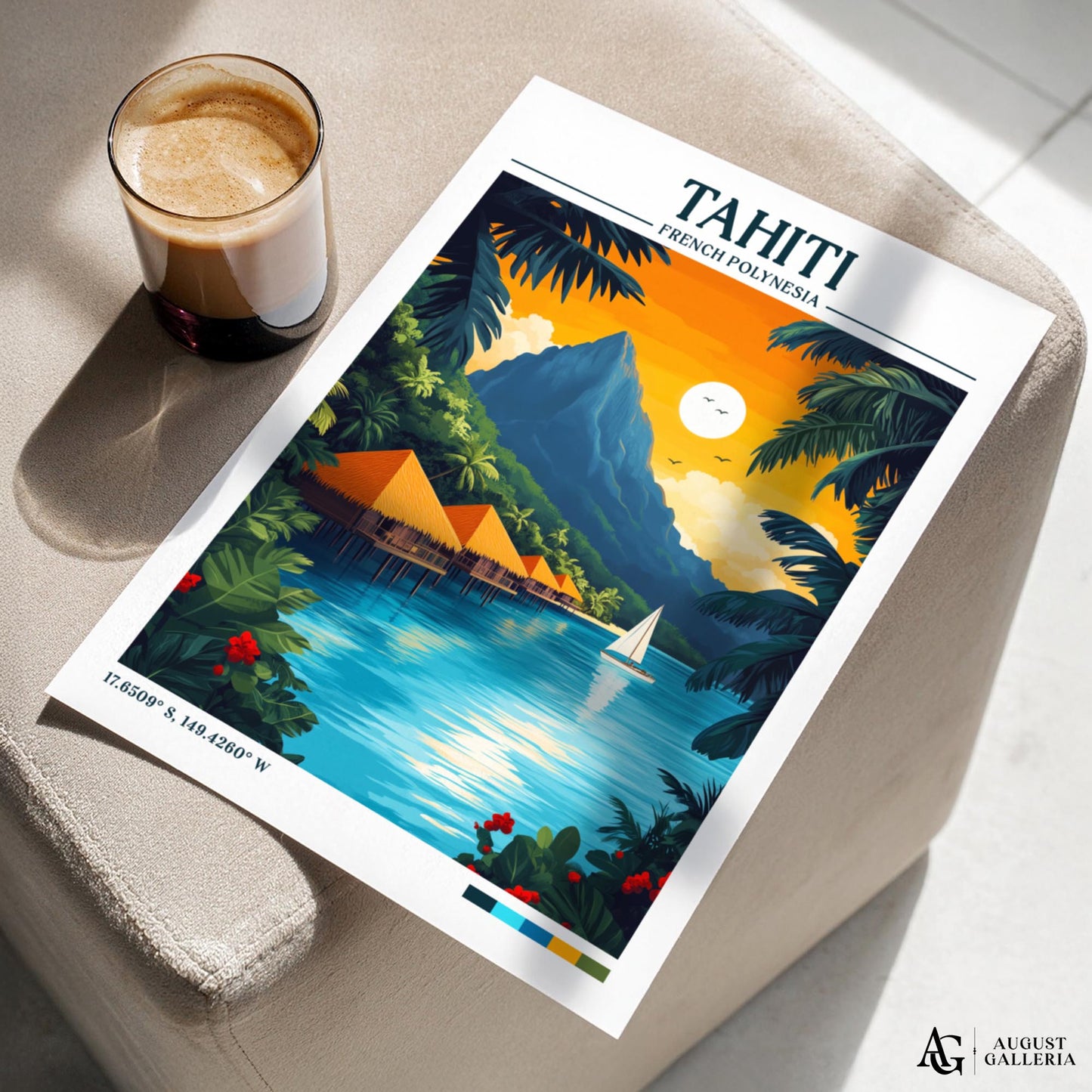 Tahiti Retro Travel Print
