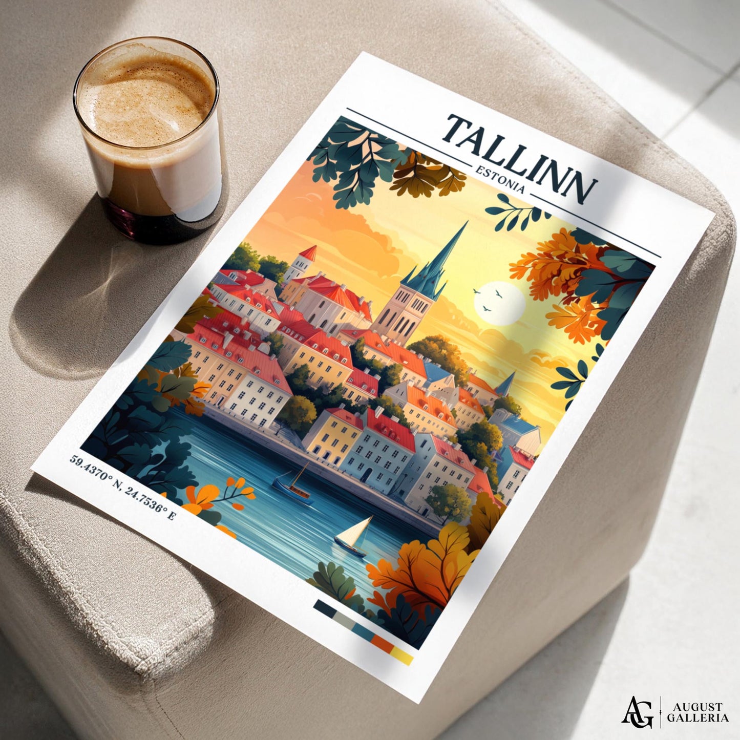 Tallinn Estonia Retro Travel Print
