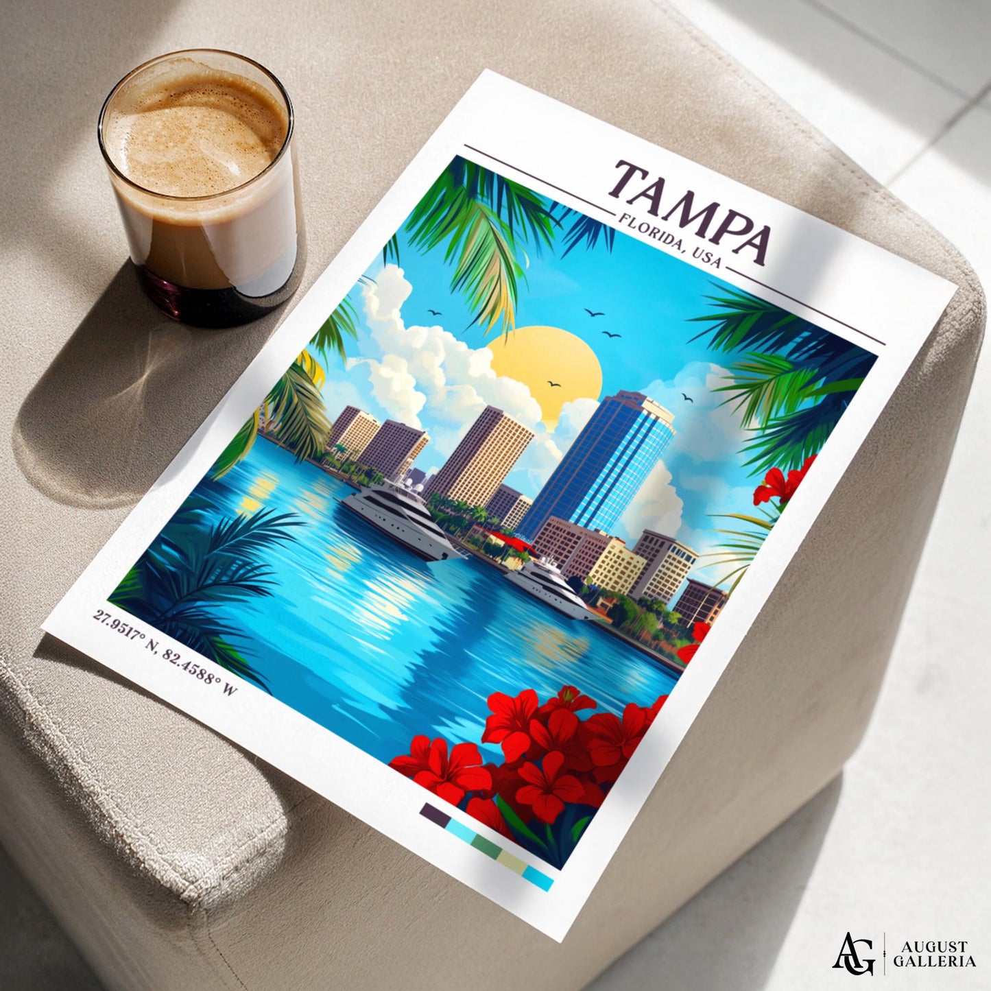 Tampa Florida Retro Travel Print