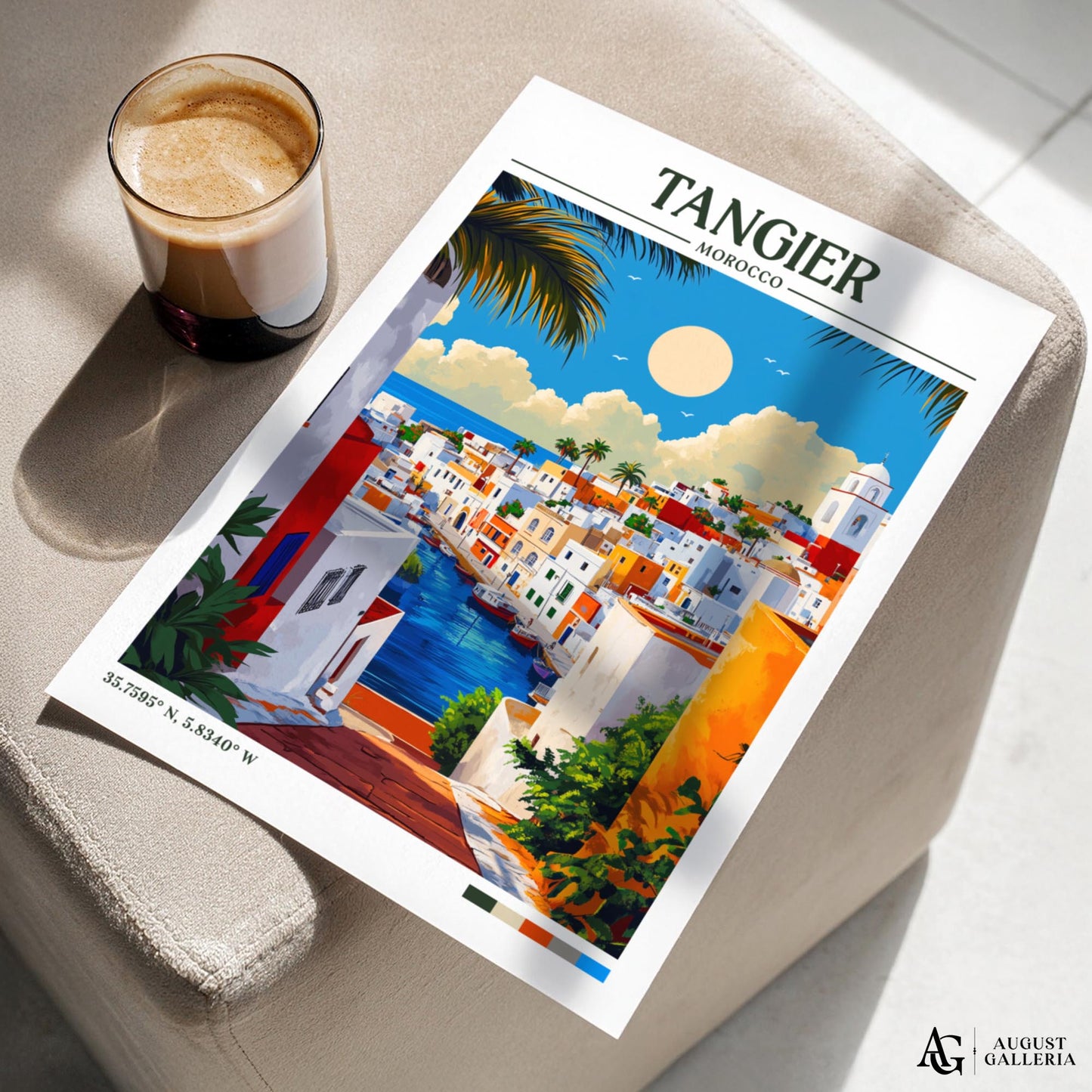 Tangier Morocco Retro Travel Print
