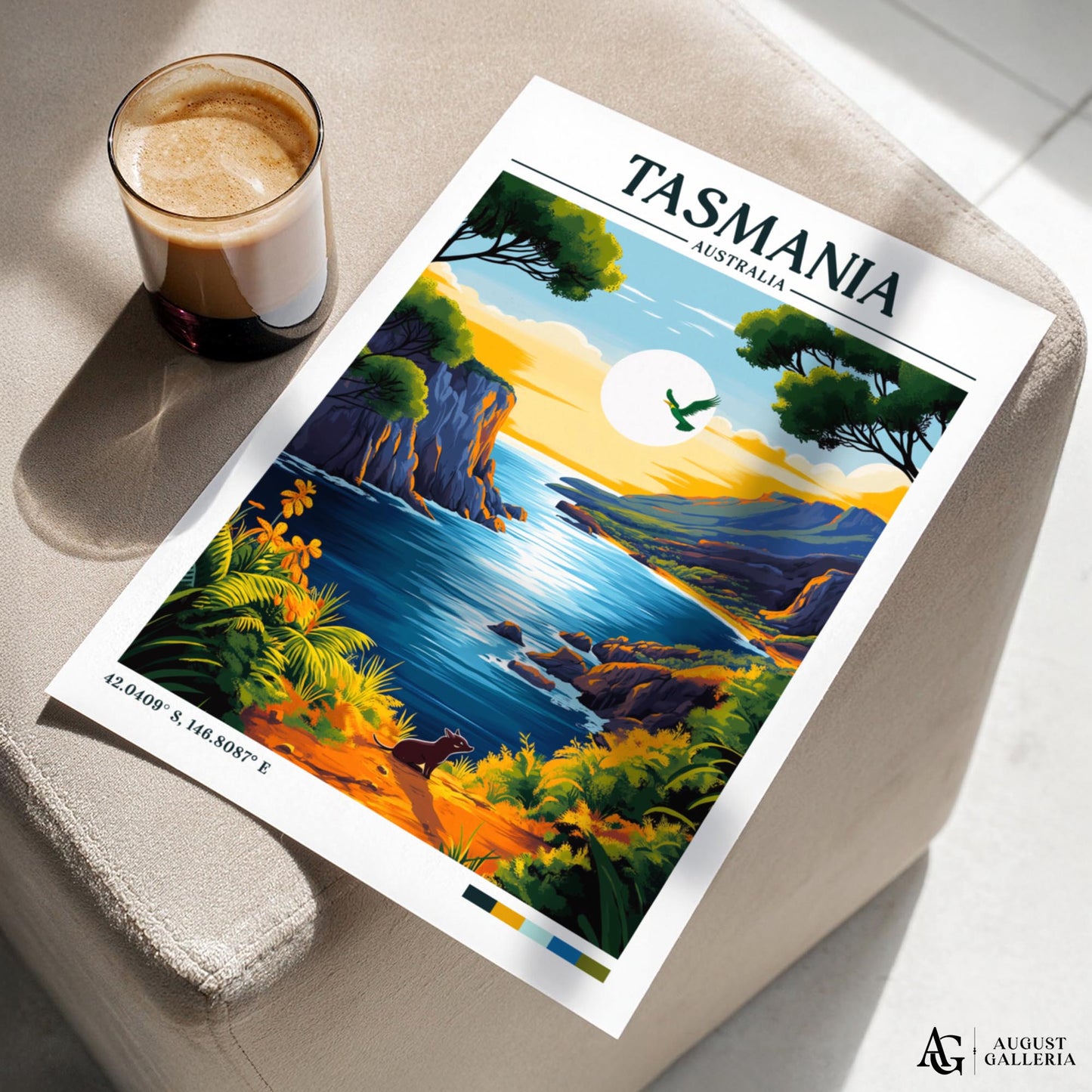 Tasmania Retro Travel Print