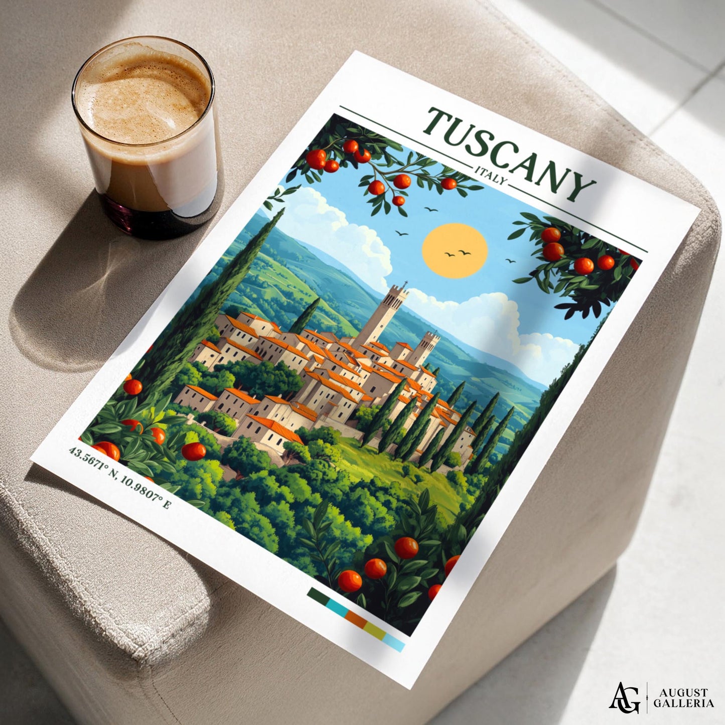 Tuscany Retro Travel Print