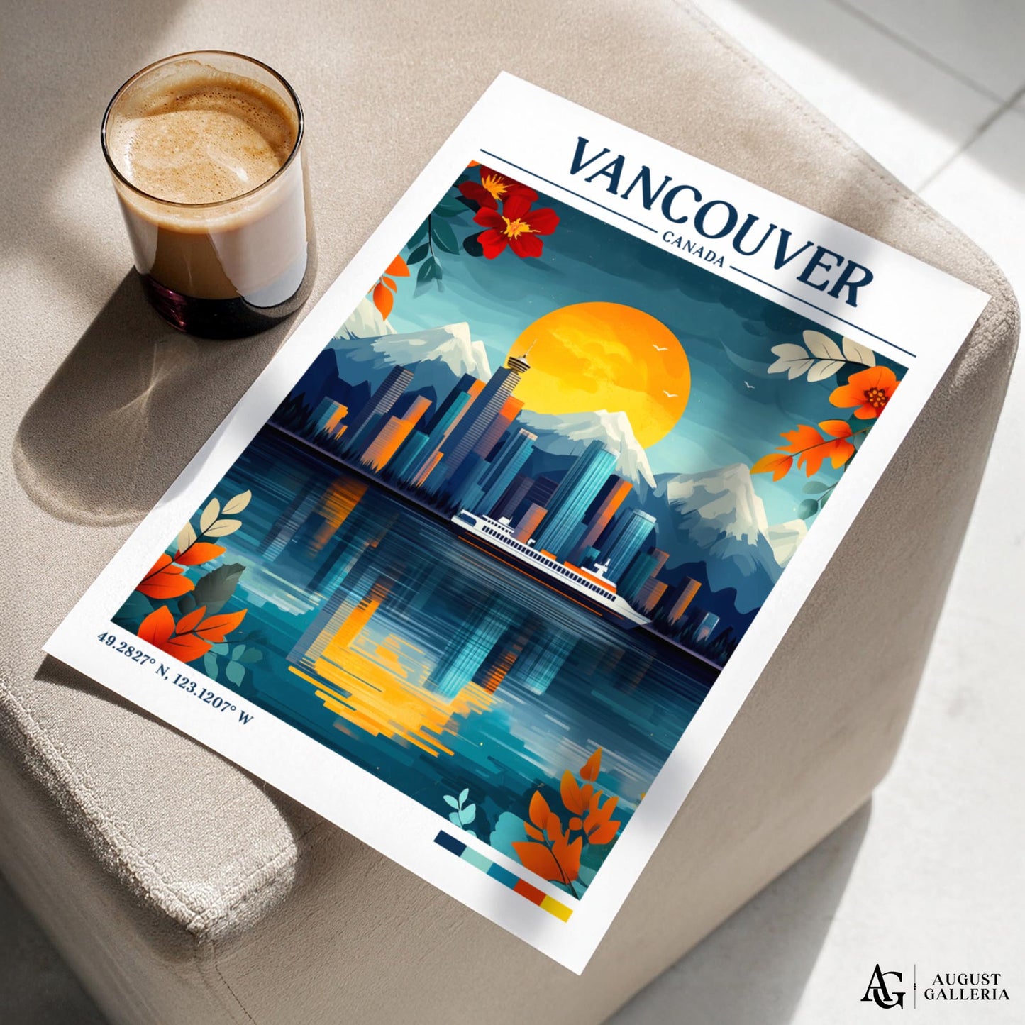 Vancouver Canada Retro Travel Print