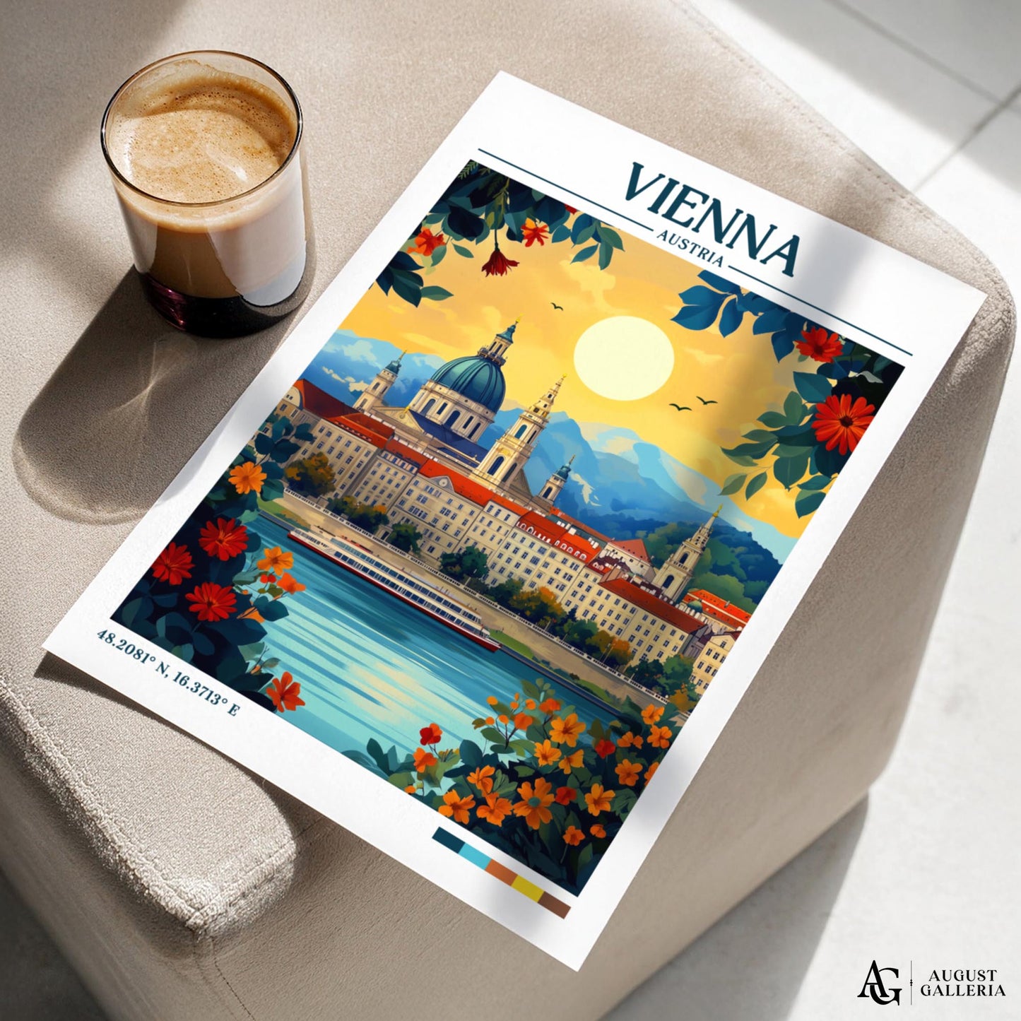 Vienna Austria Retro Travel Print